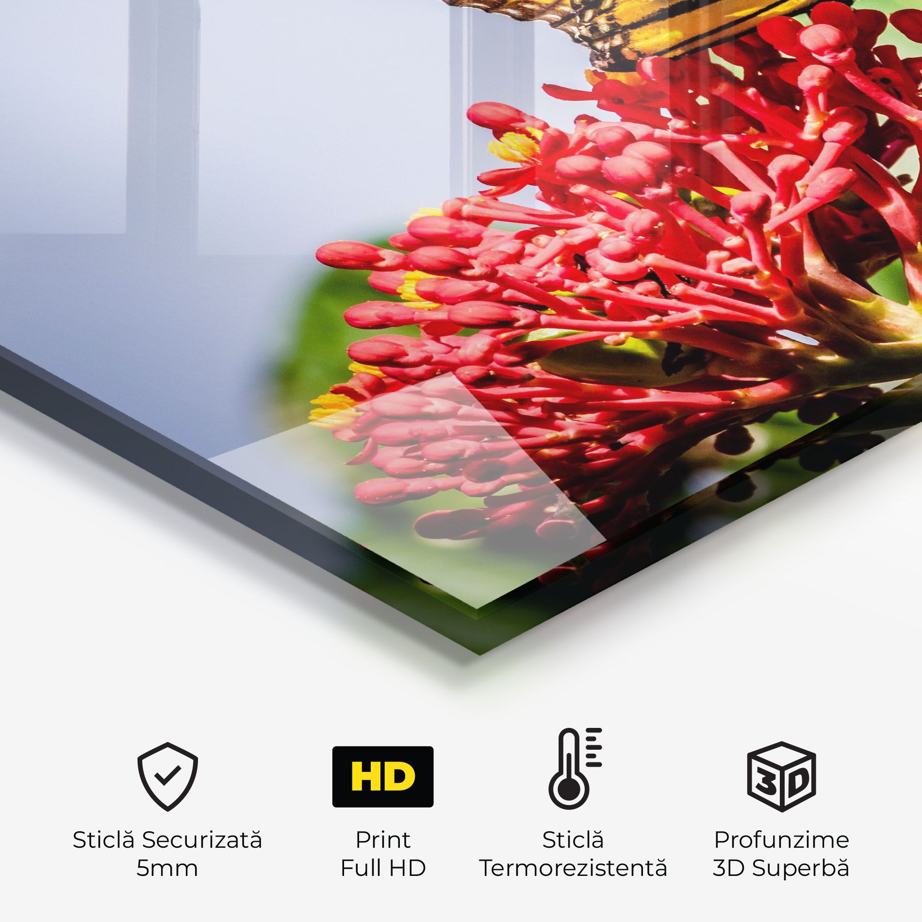 Butterfly On Red Flower mockup 2