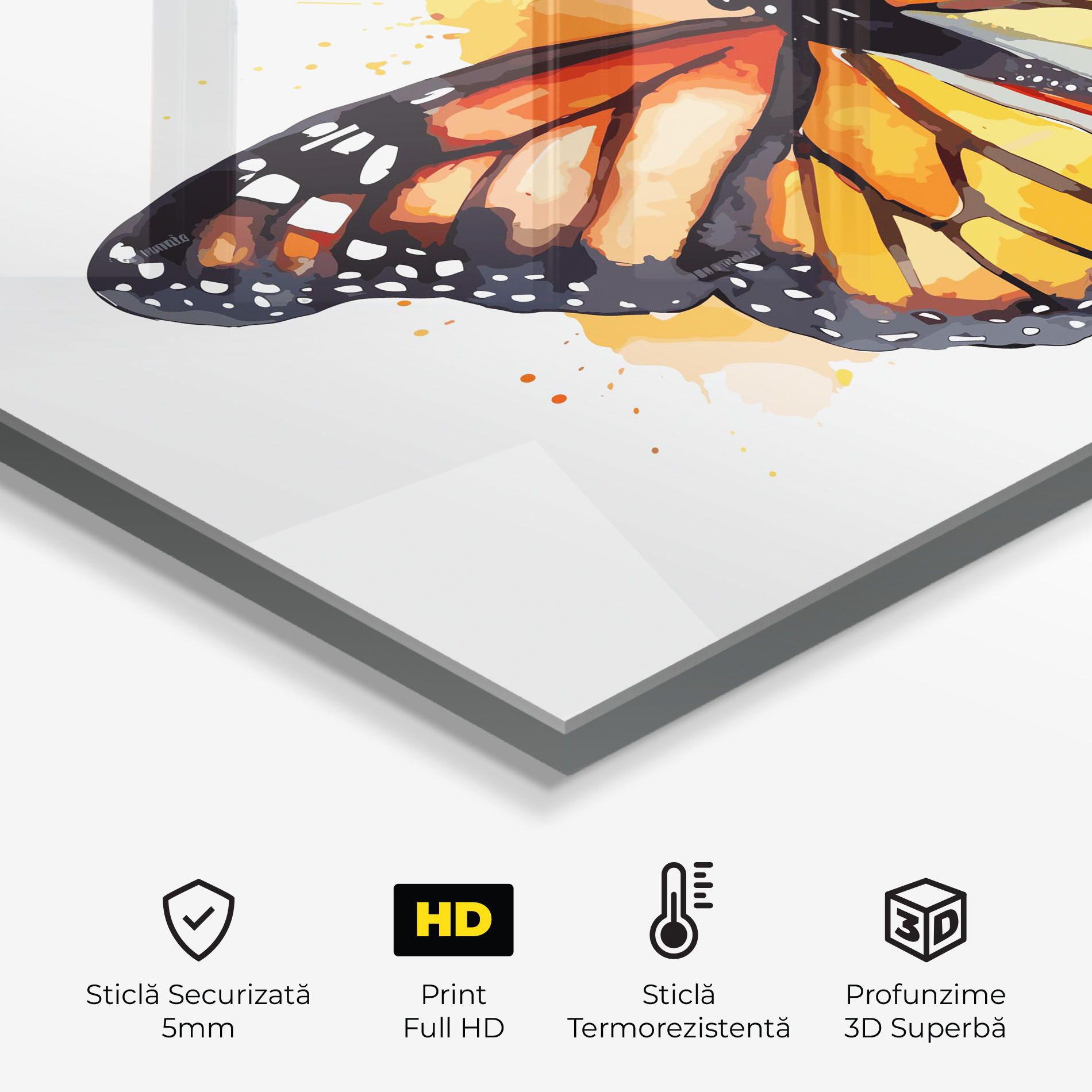 Orange Watercolor Butterfly mockup 2