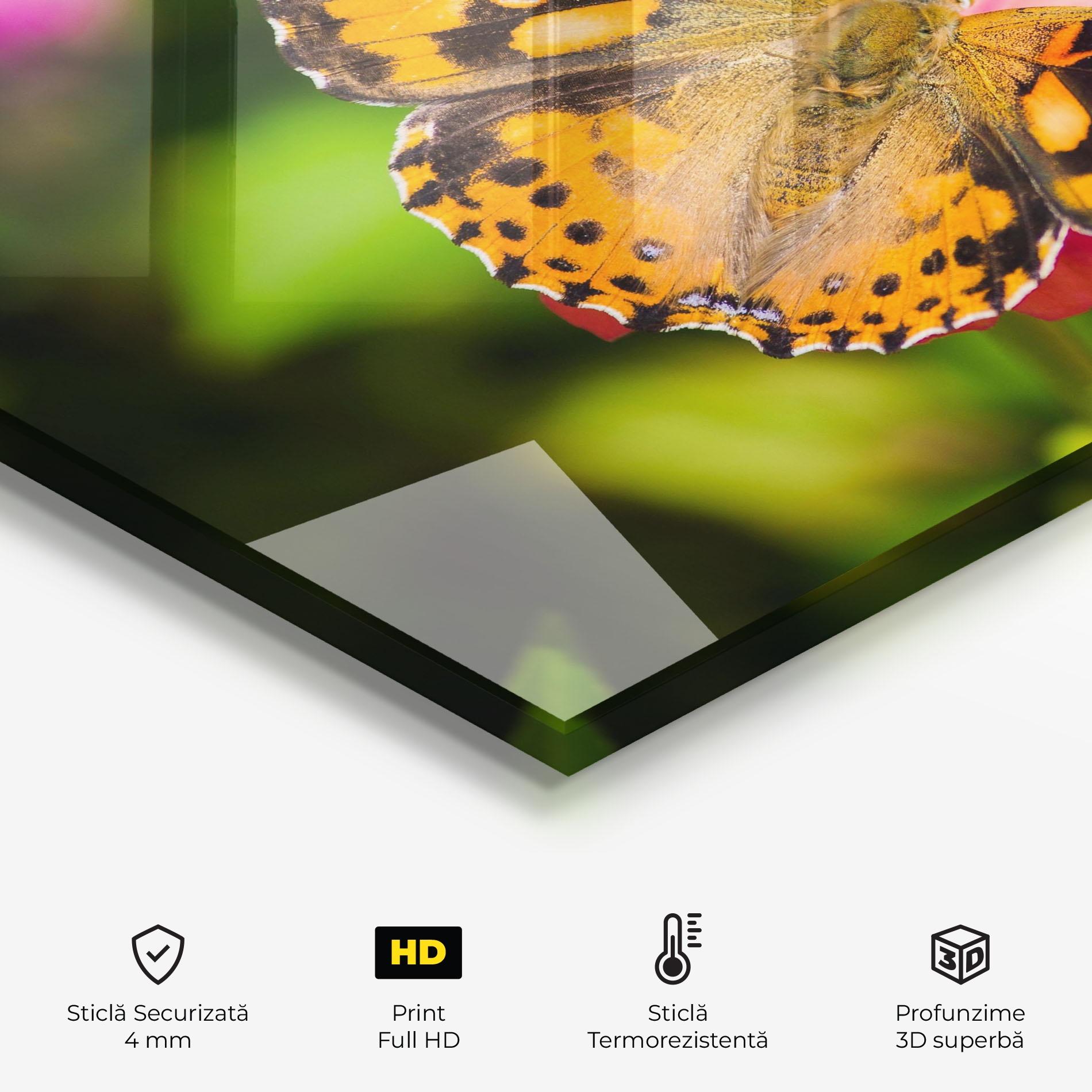 Panou Sticla Bucatarie Butterfly On Flower mockup 2