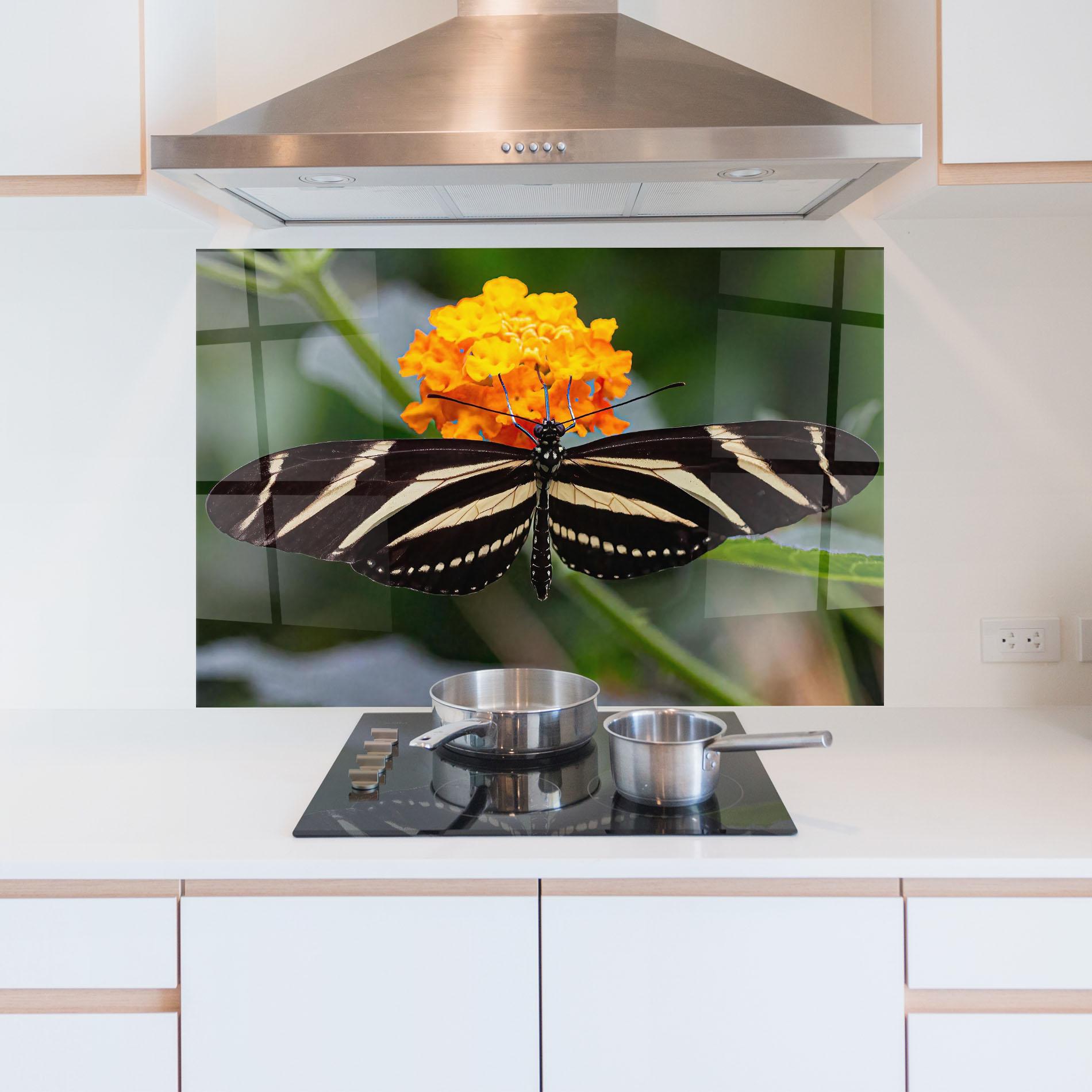Panou Sticla Bucatarie Big Wings Butterfly mockup 5