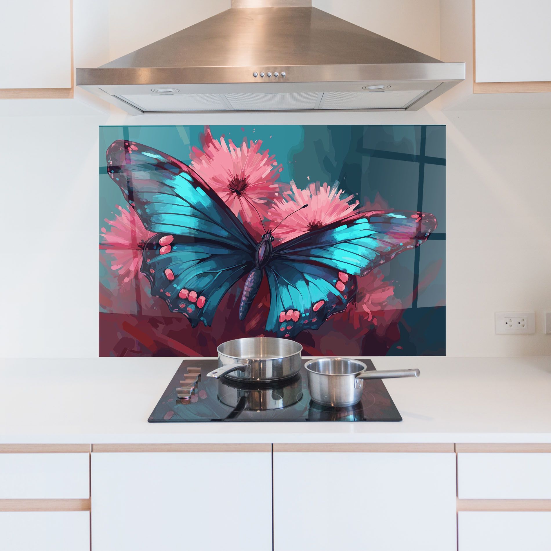 Blue Butterfly On Pink mockup 5