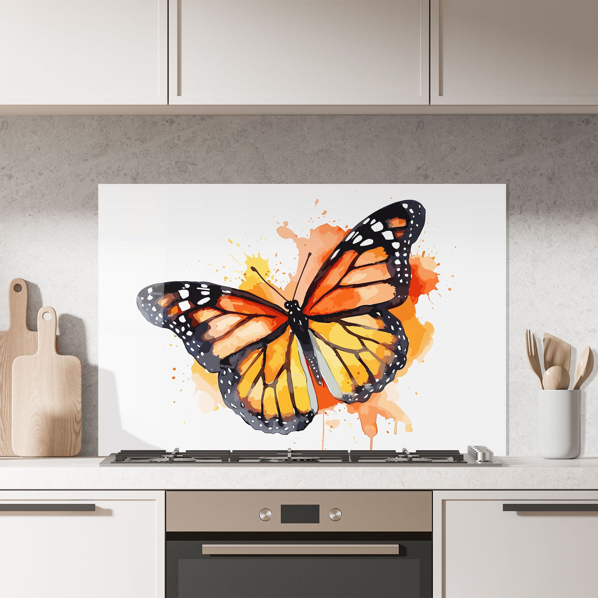 Orange Watercolor Butterfly mockup 7