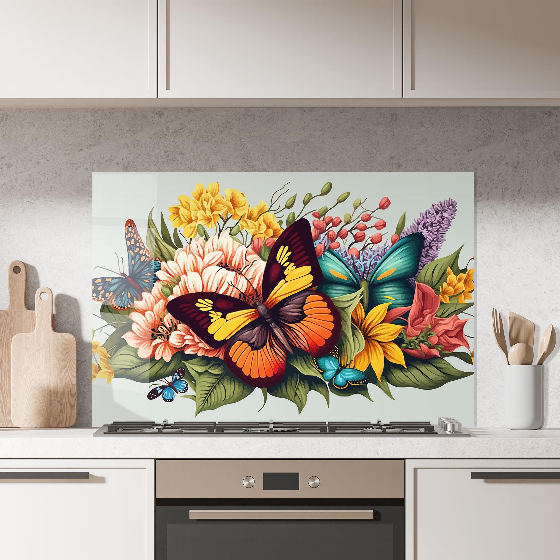 Panou Sticla Bucatarie Pretty Butterfly mockup 7