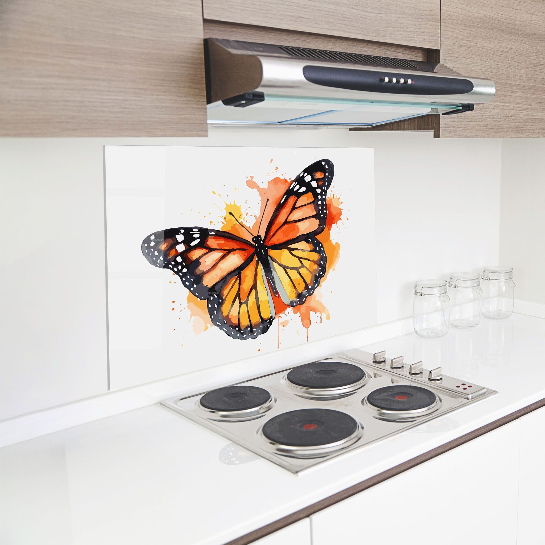 Orange Watercolor Butterfly mockup 8