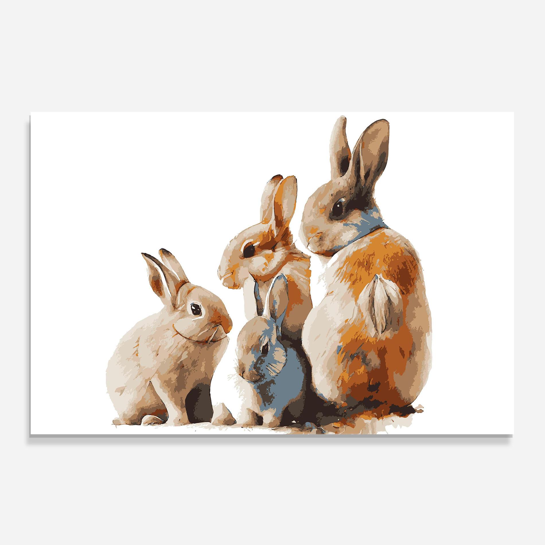 Panou Sticla Bucatarie Bunny Family mockup 0