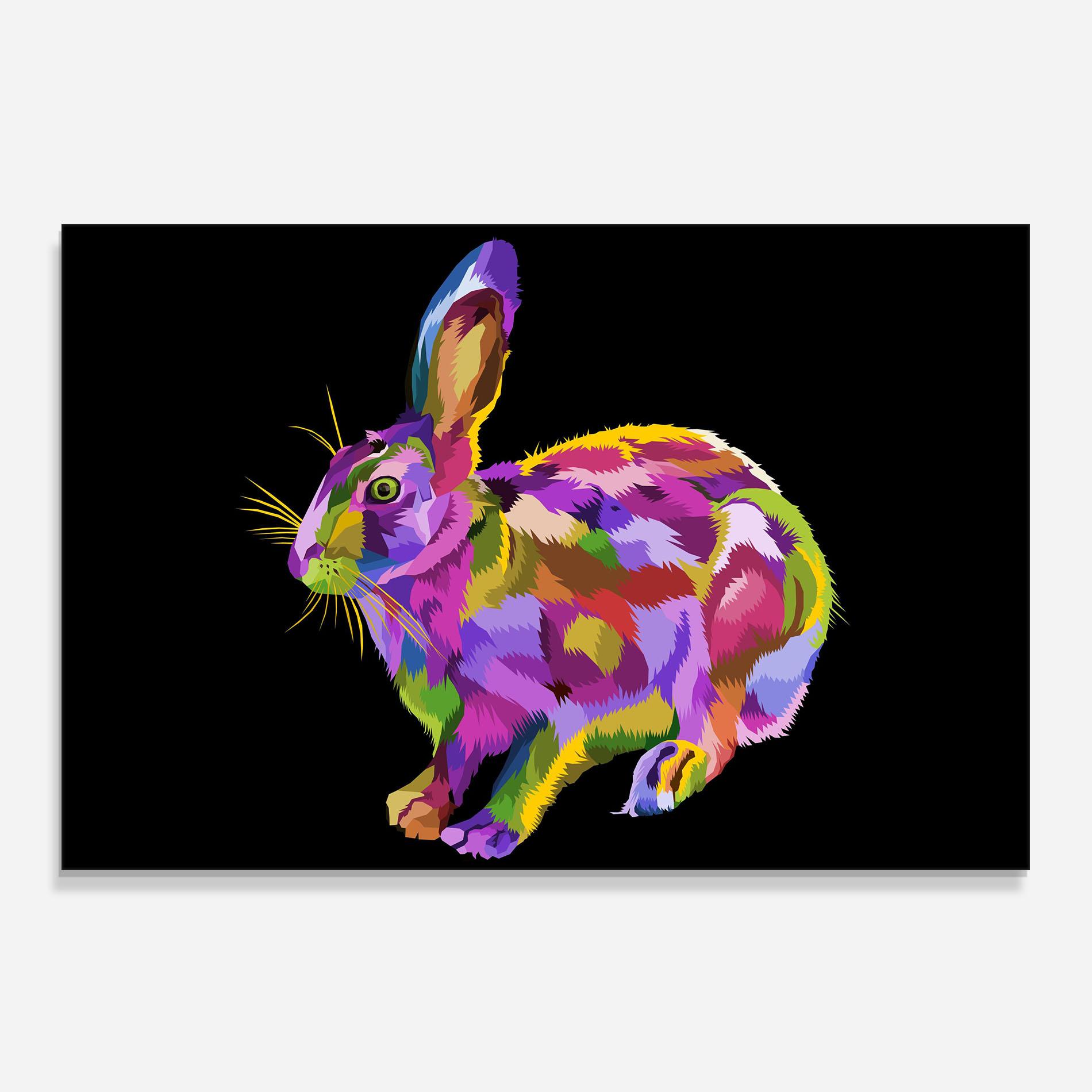 Panou Sticla Bucatarie Colorful Bunny mockup 0