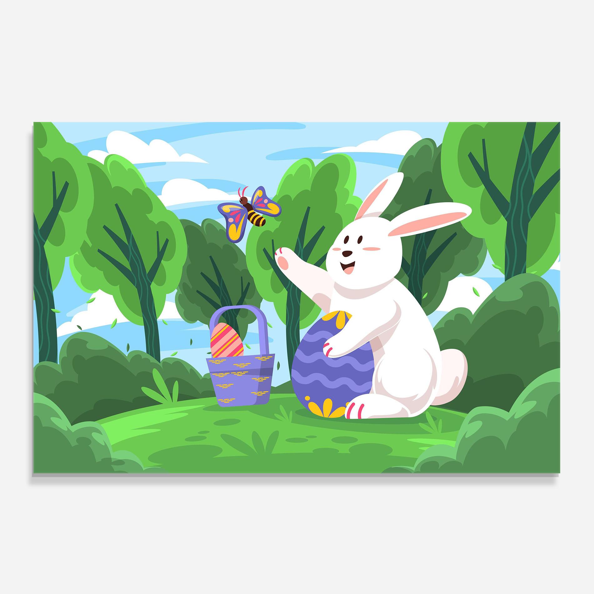 Panou Sticla Bucatarie Easter Rabbit mockup 0