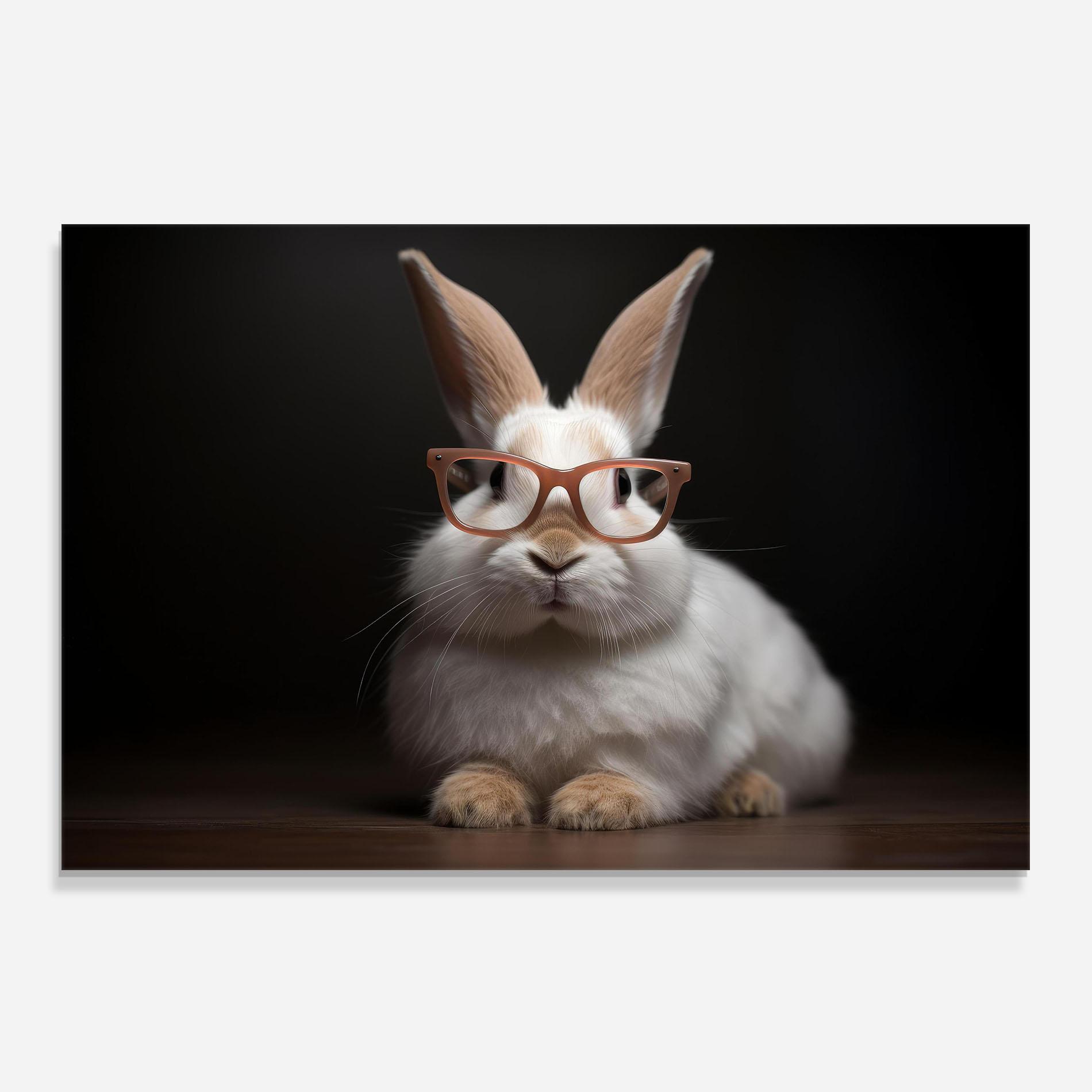 Panou Sticla Bucatarie Eyeglasses Bunny mockup 0