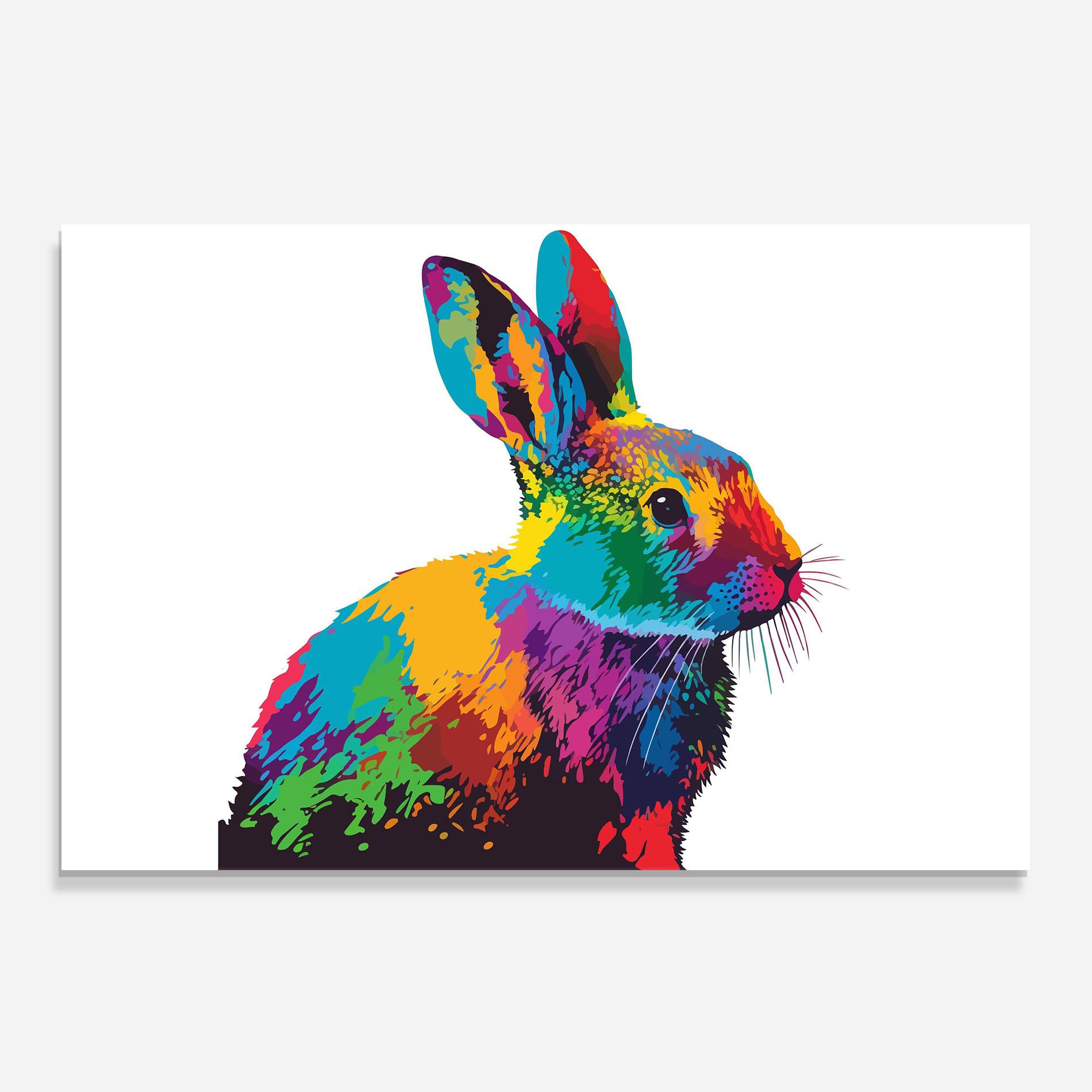 Panou Sticla Bucatarie Yellow Blue Bunny mockup 0