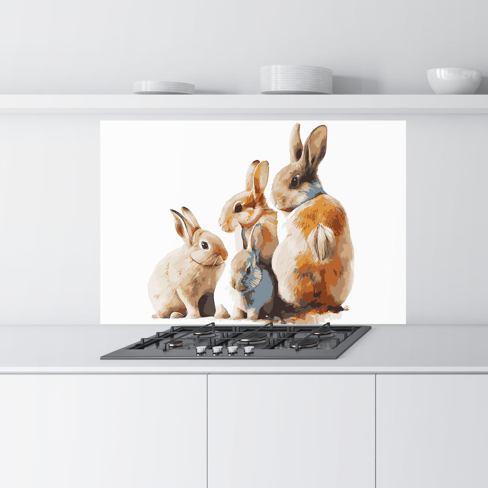 Panou Sticla Bucatarie Bunny Family mockup 9