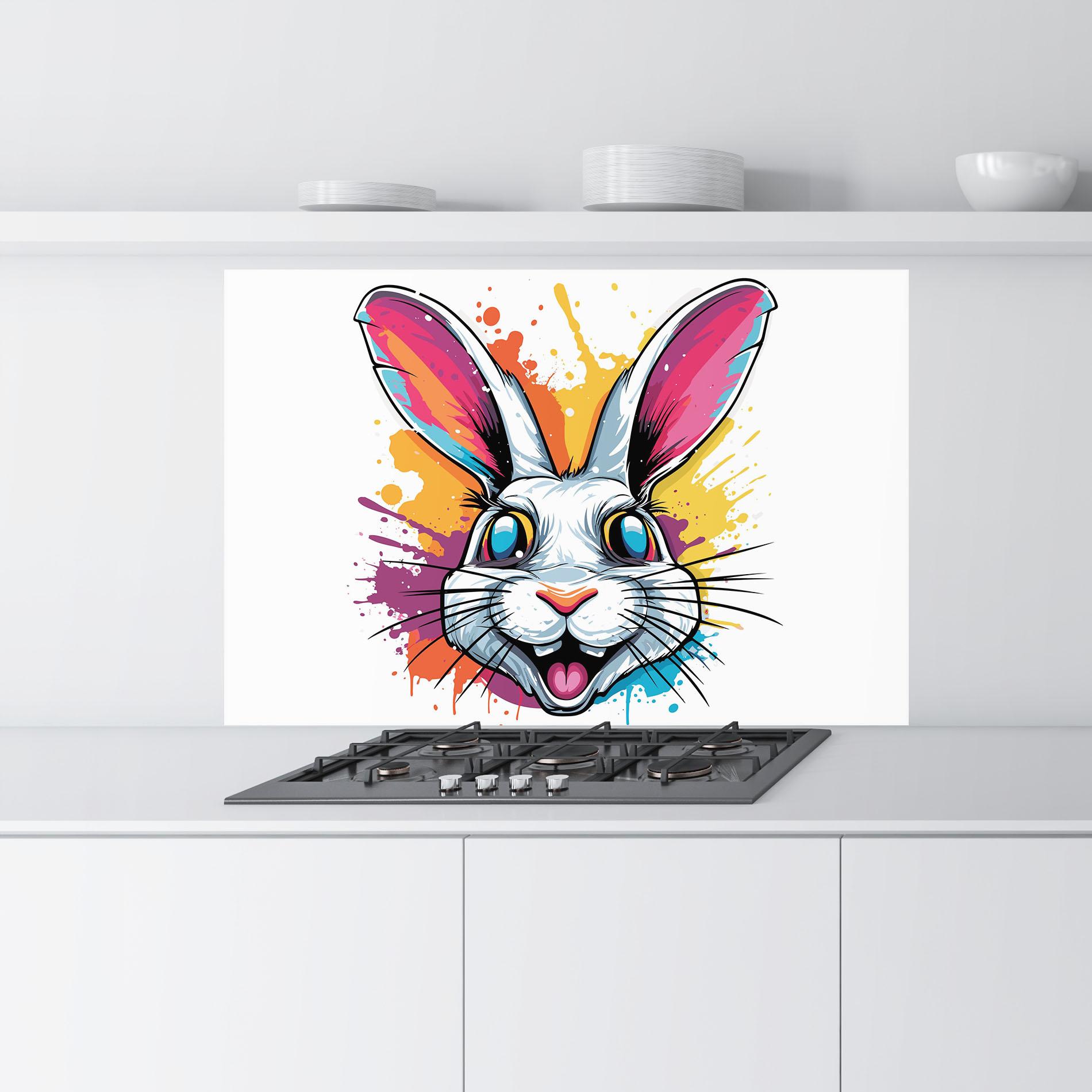 Panou Sticla Bucatarie Crazy Bunny mockup 9