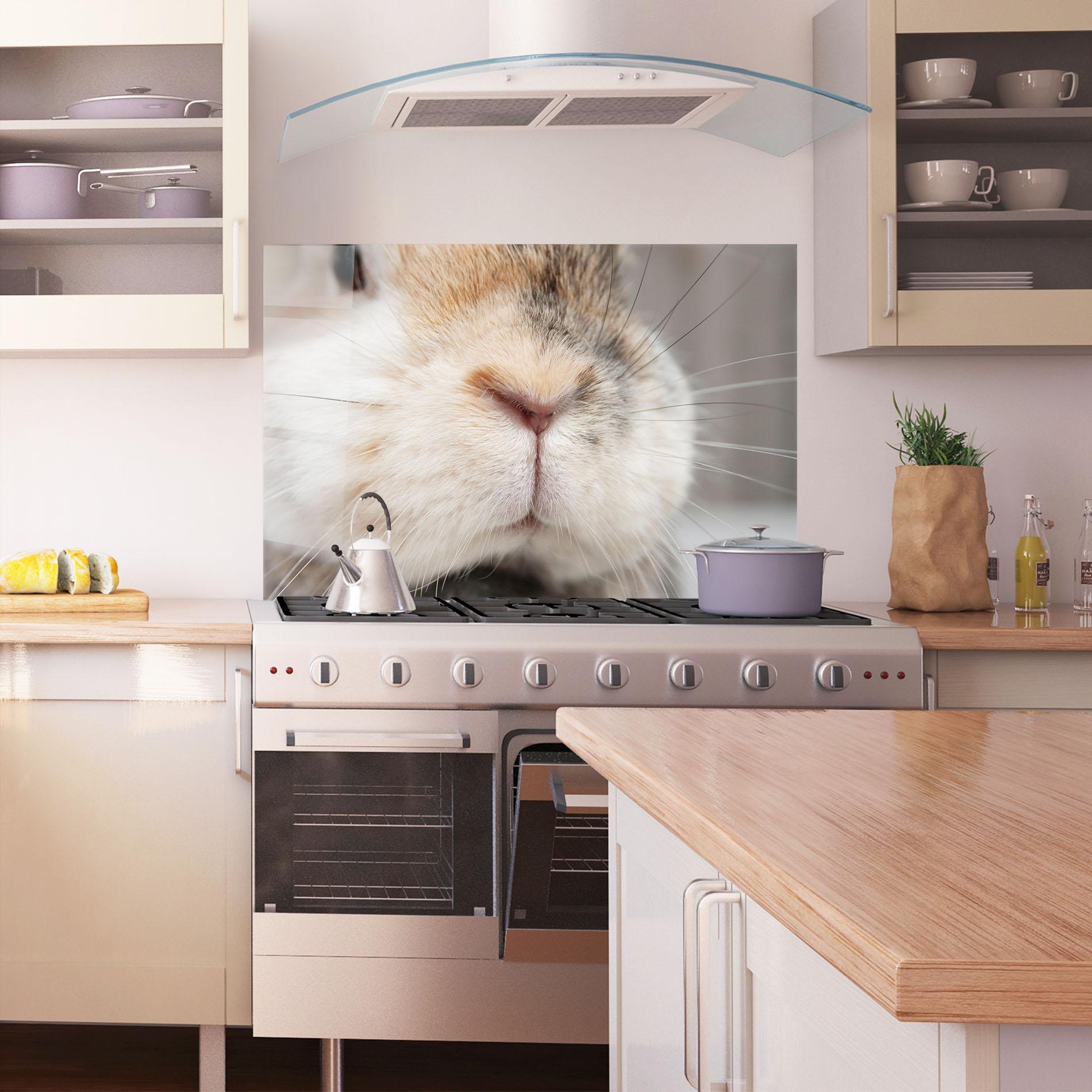 Panou Sticla Bucatarie Close Up Bunny mockup 1