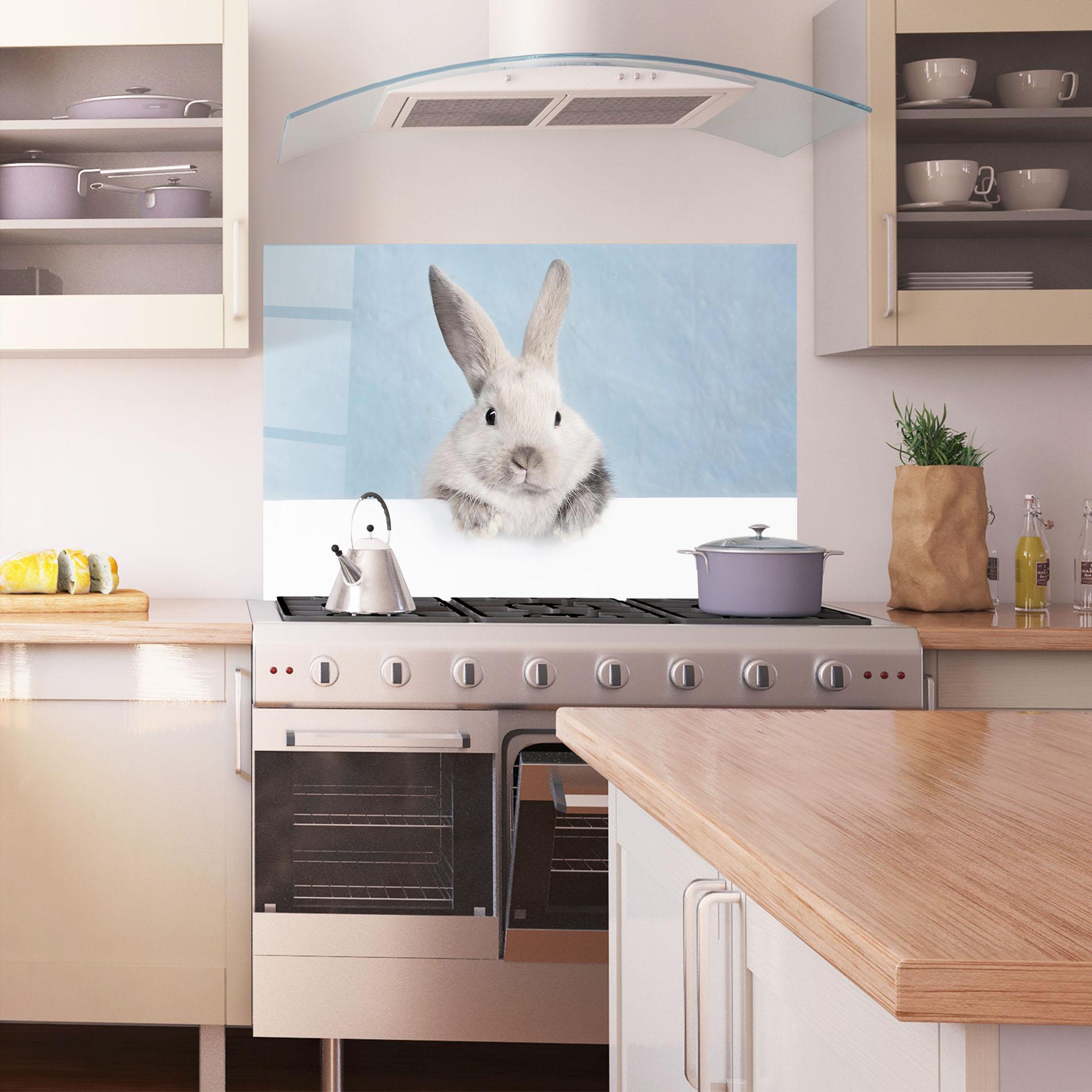 Panou Sticla Bucatarie Cream Bunny mockup 1