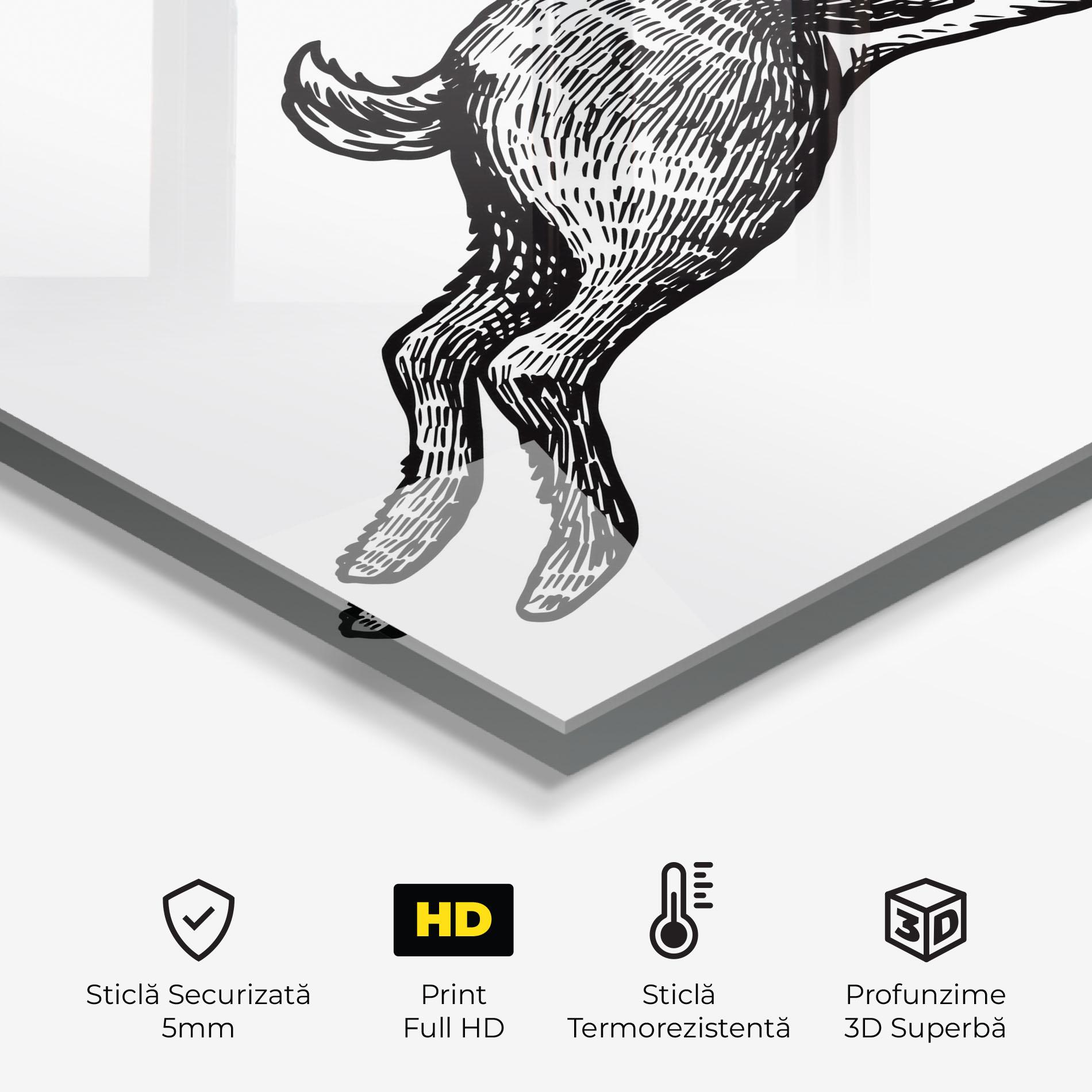 Panou Sticla Bucatarie Black Line Bunny mockup 2