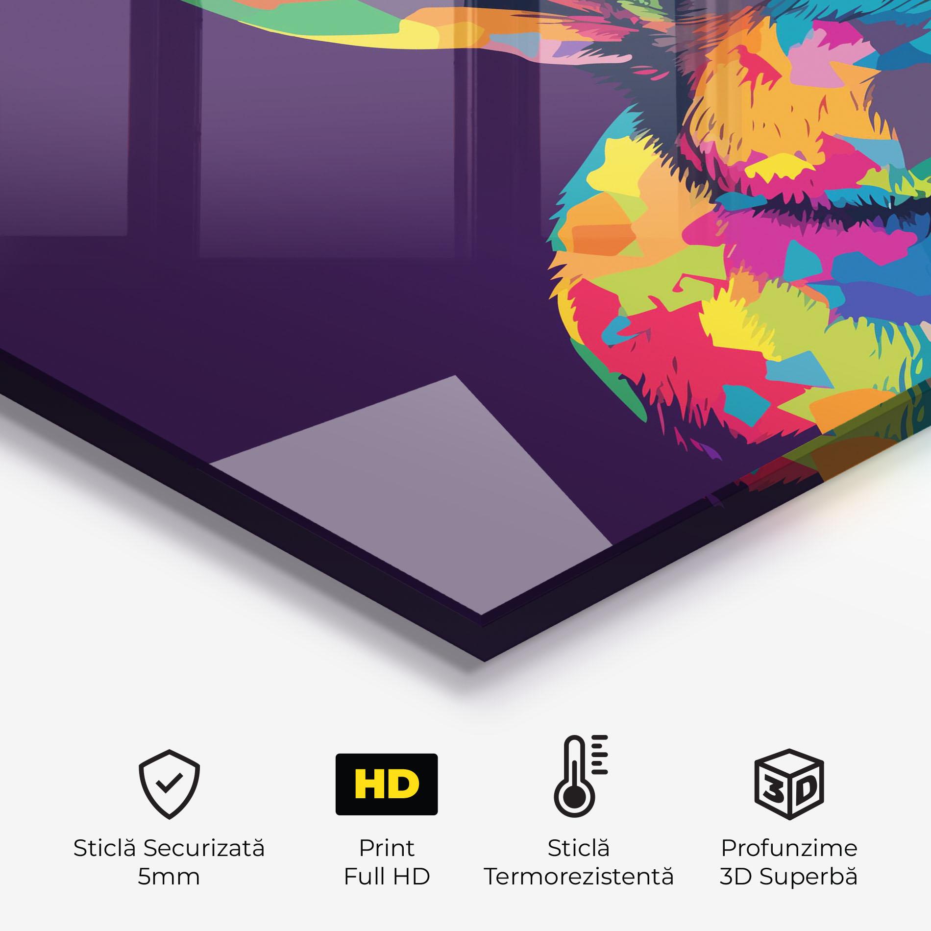 Panou Sticla Bucatarie Bunny On Purple mockup 2