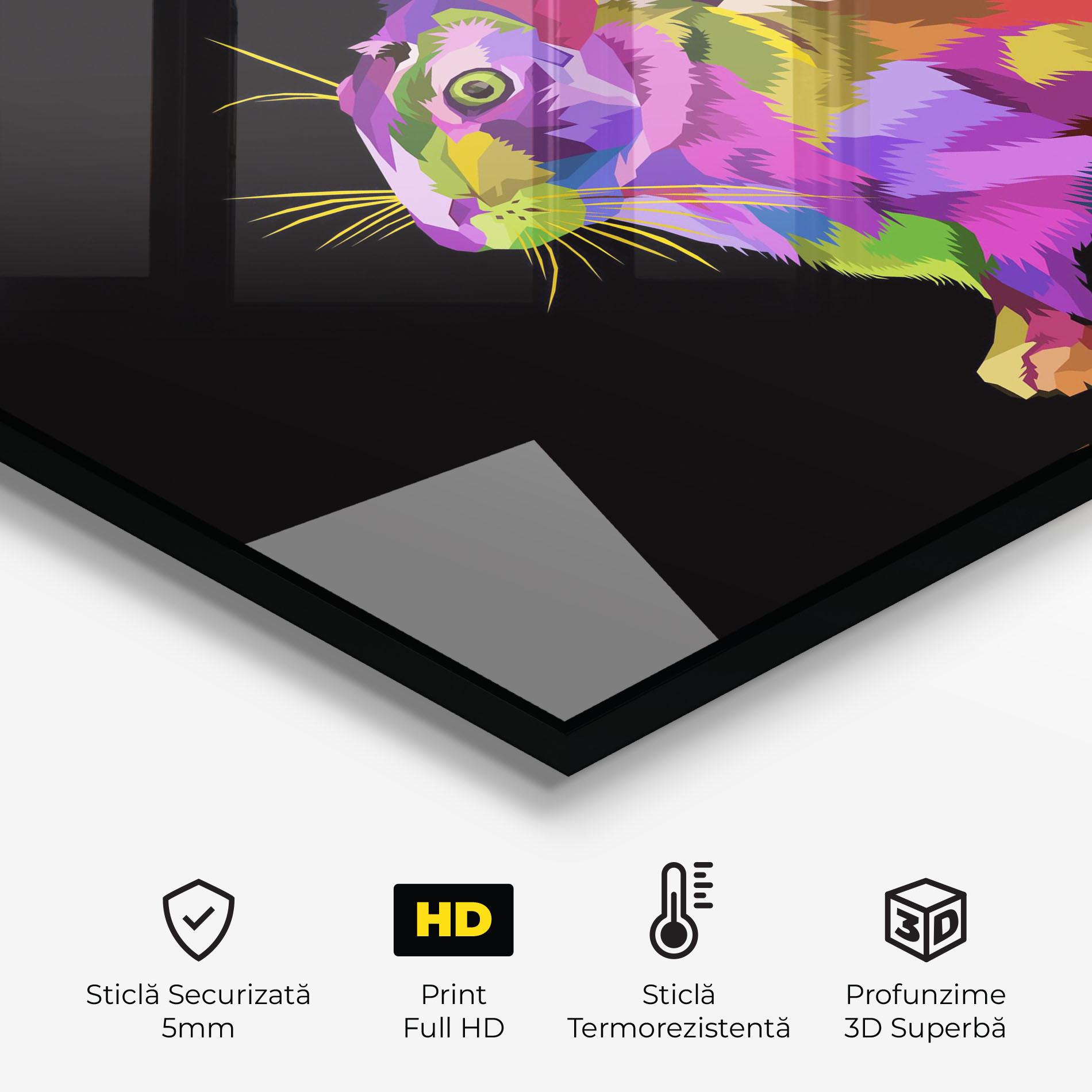 Panou Sticla Bucatarie Colorful Bunny mockup 2