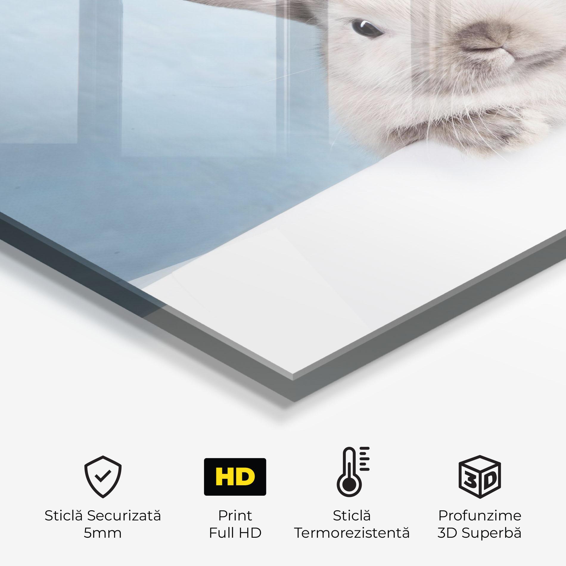 Panou Sticla Bucatarie Cream Bunny mockup 2