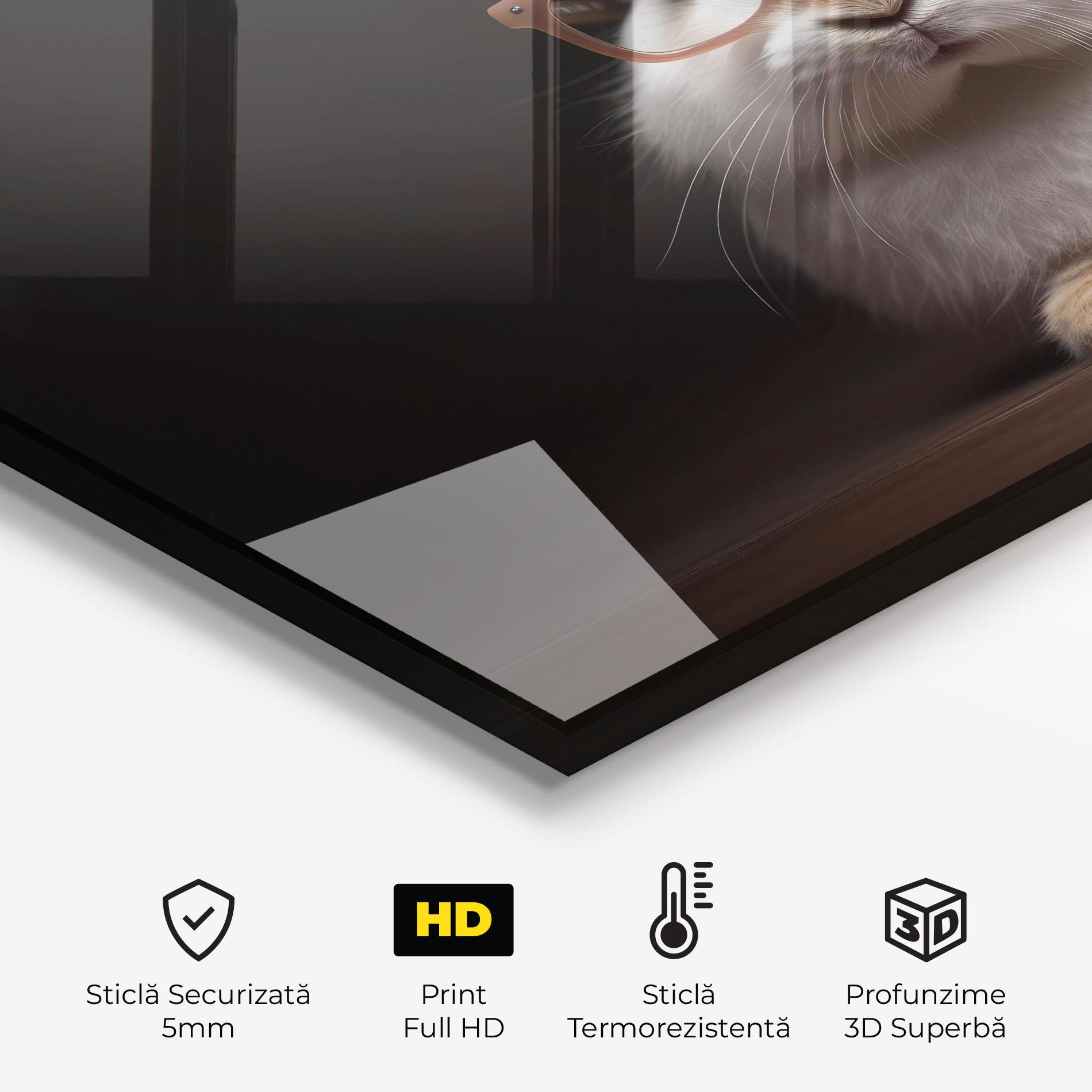 Panou Sticla Bucatarie Eyeglasses Bunny mockup 2