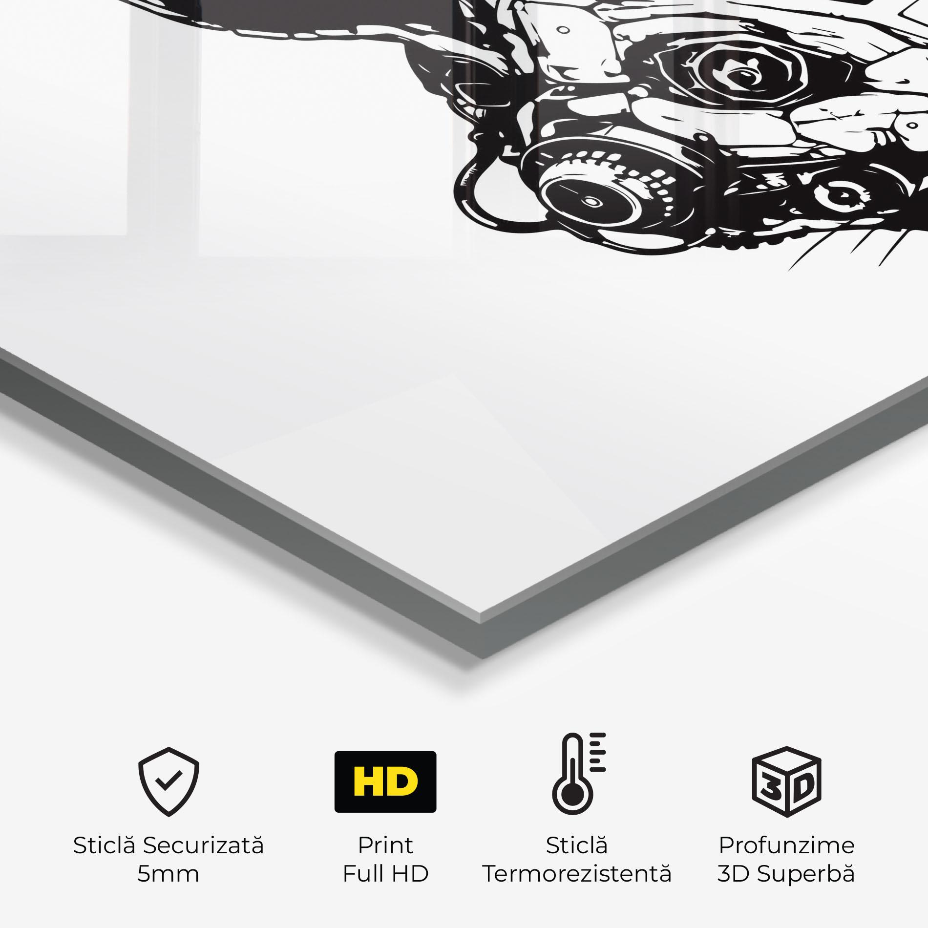 Panou Sticla Bucatarie Rabbit Cyborg mockup 2