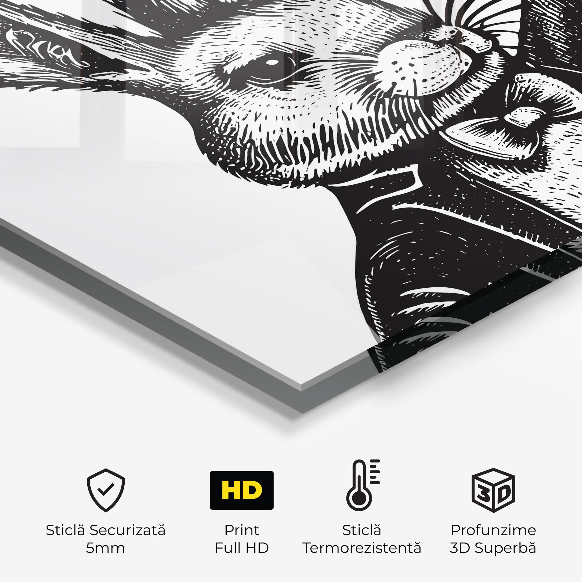 Panou Sticla Bucatarie Selfie Bunny mockup 2