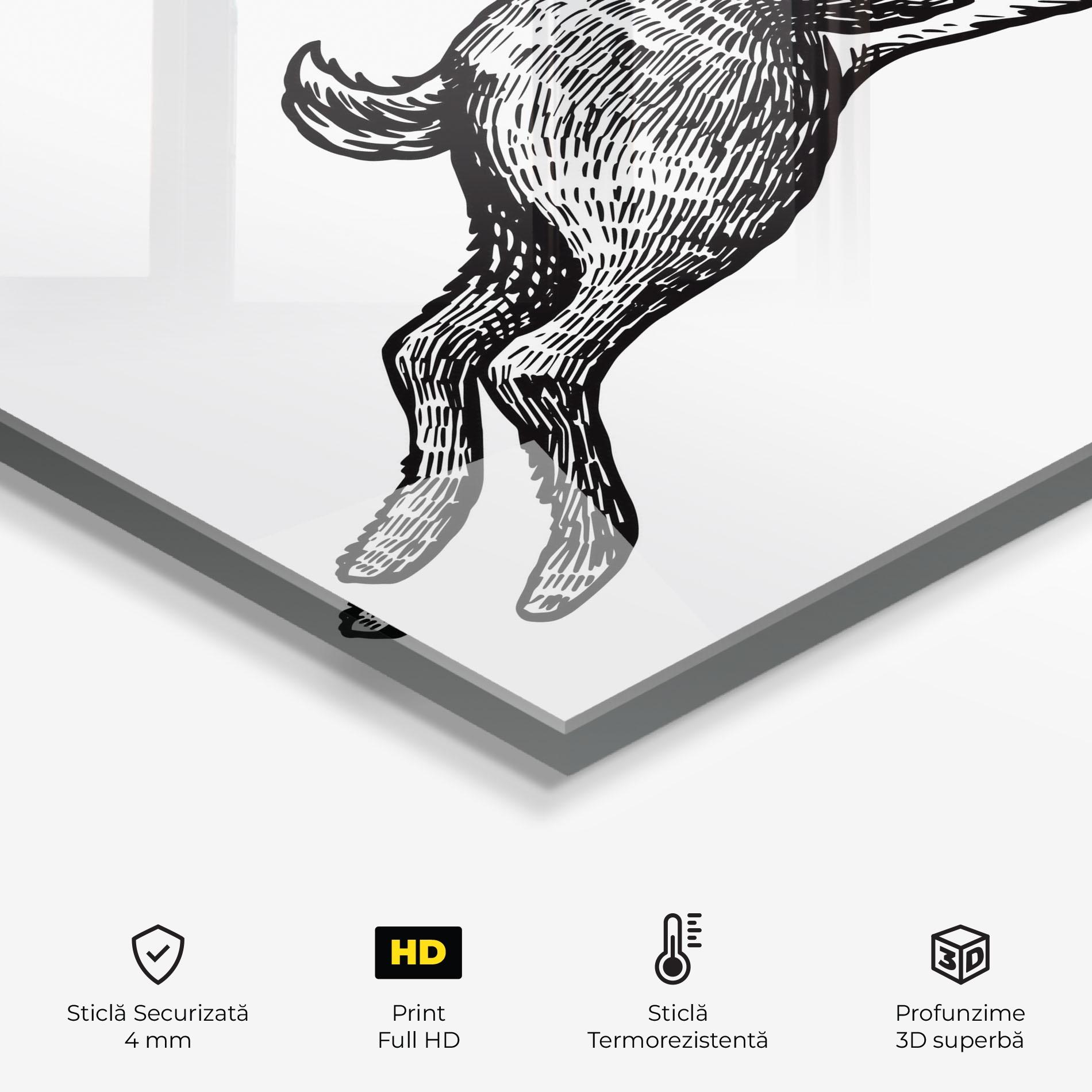 Panou Sticla Bucatarie Black Line Bunny mockup 2