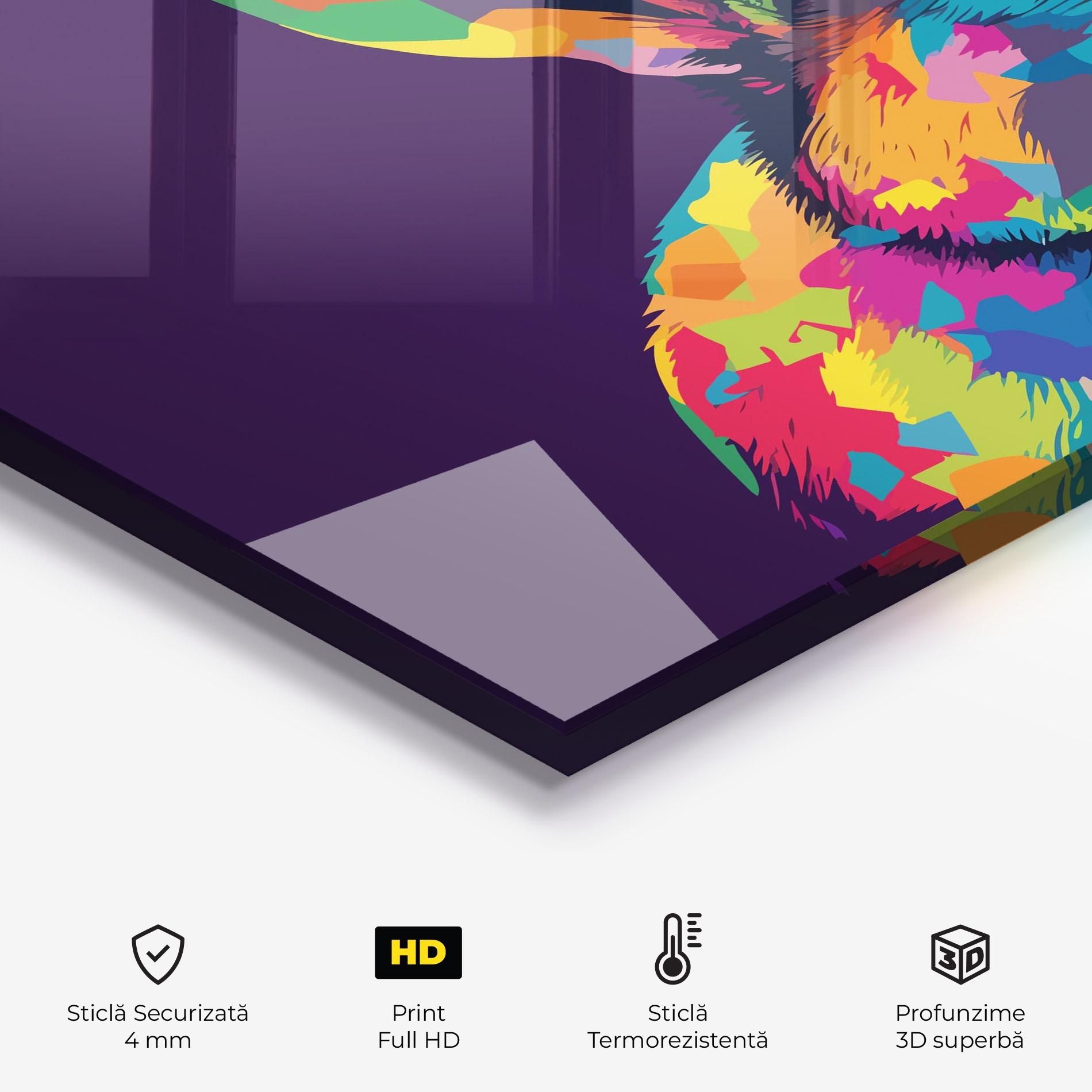 Panou Sticla Bucatarie Bunny On Purple mockup 2