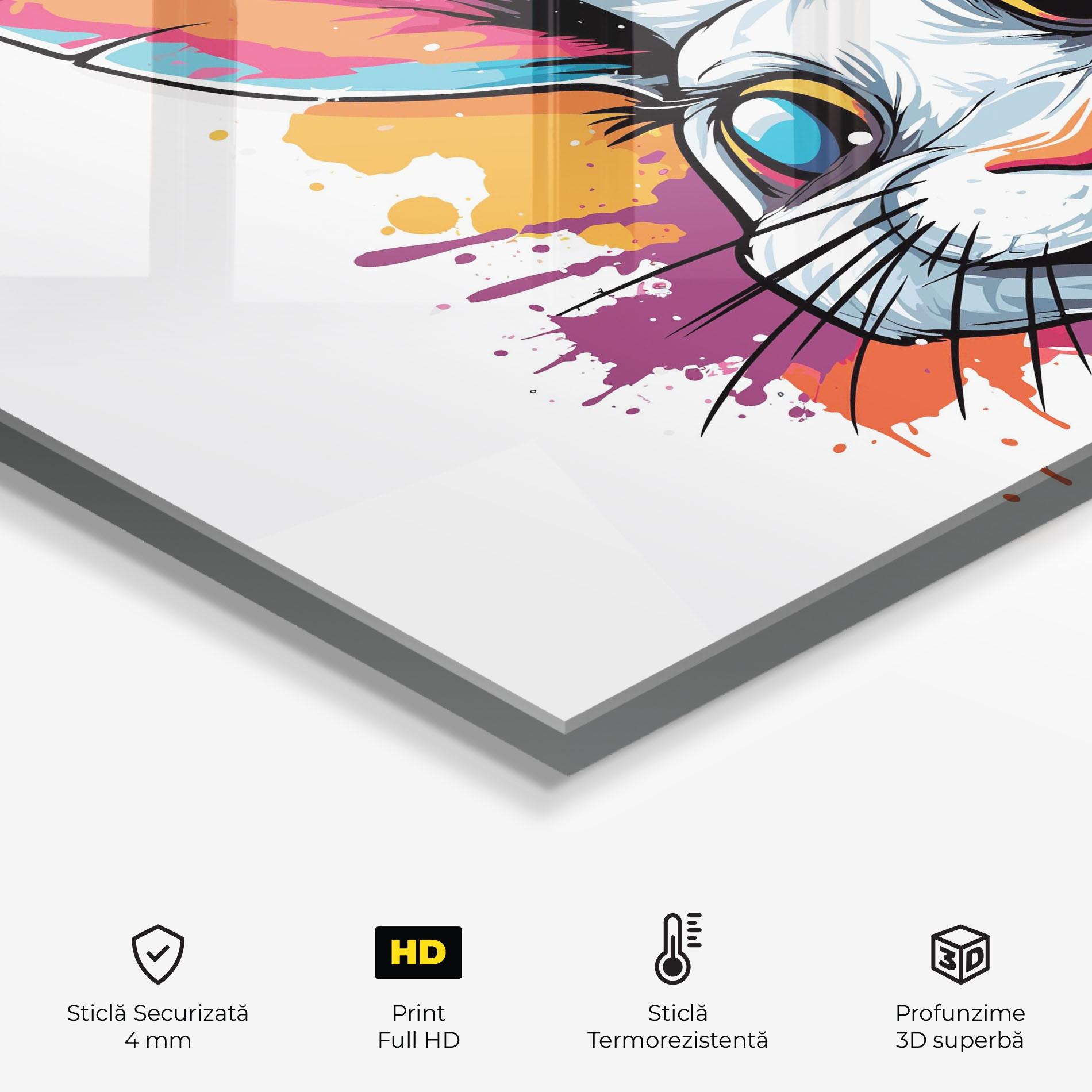 Panou Sticla Bucatarie Crazy Bunny mockup 2