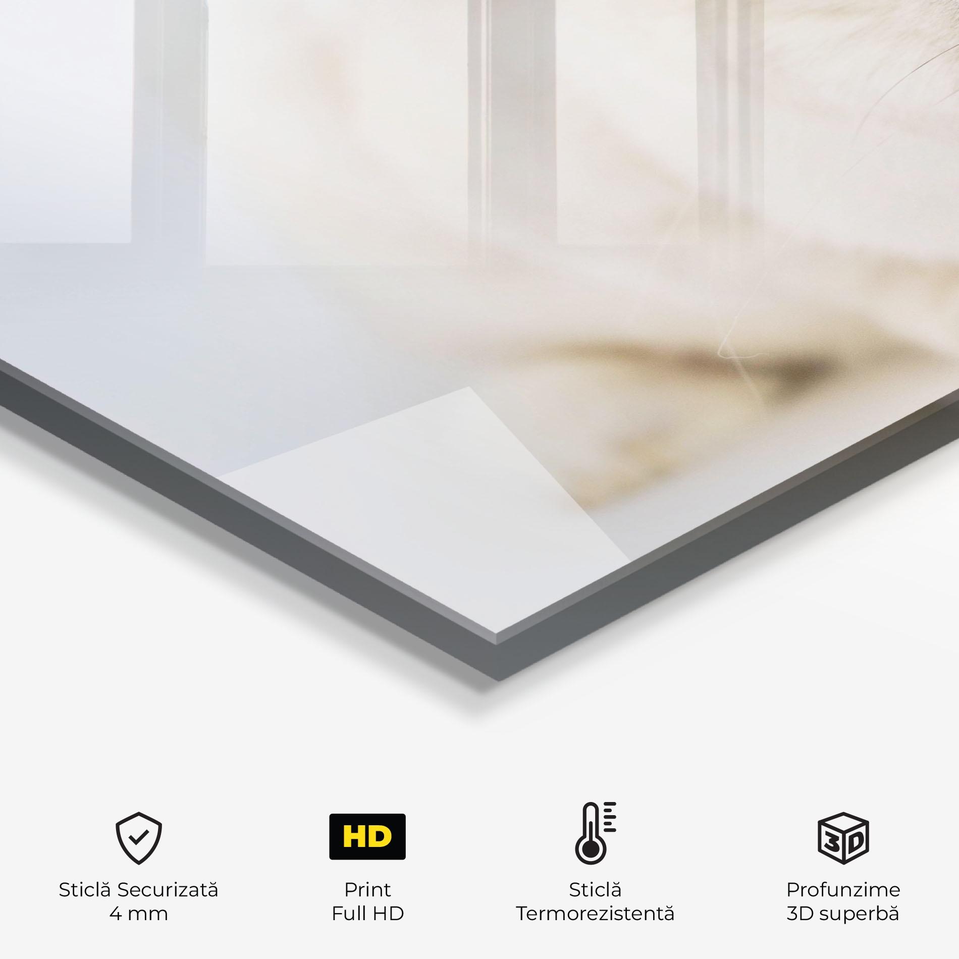 Panou Sticla Bucatarie Light Grey Bunny mockup 2