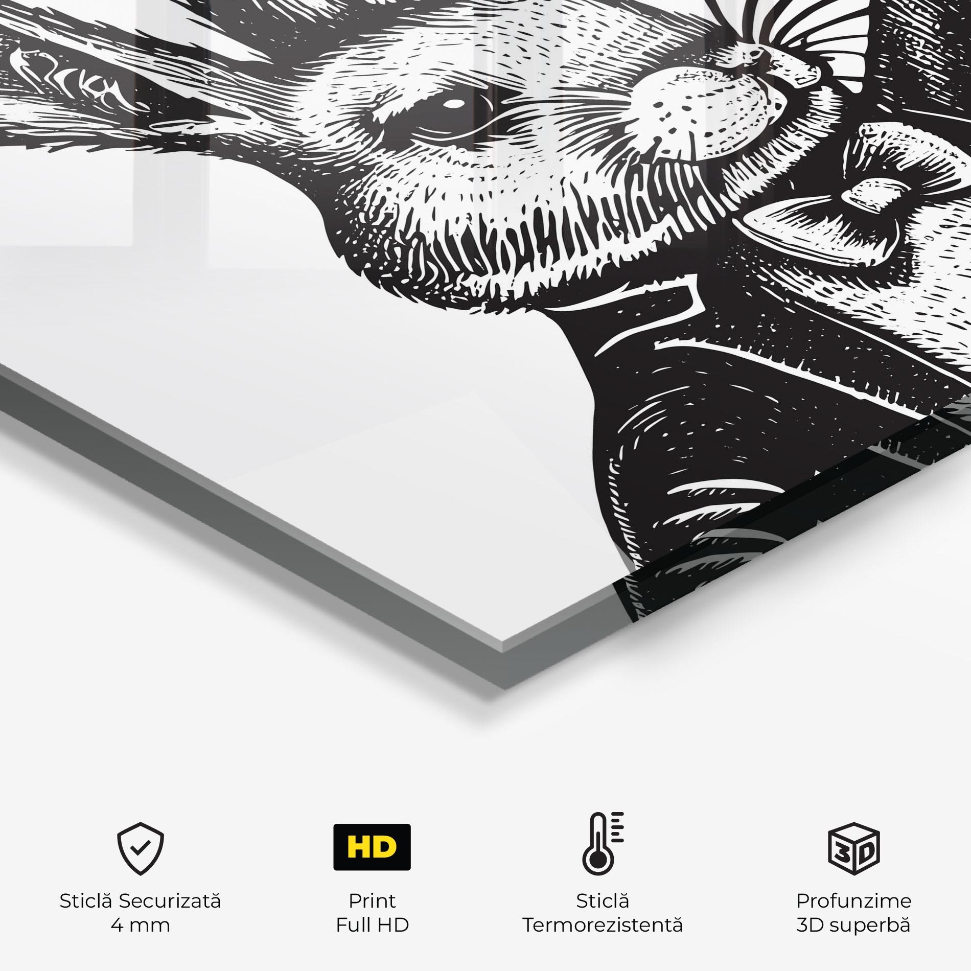 Panou Sticla Bucatarie Selfie Bunny mockup 2