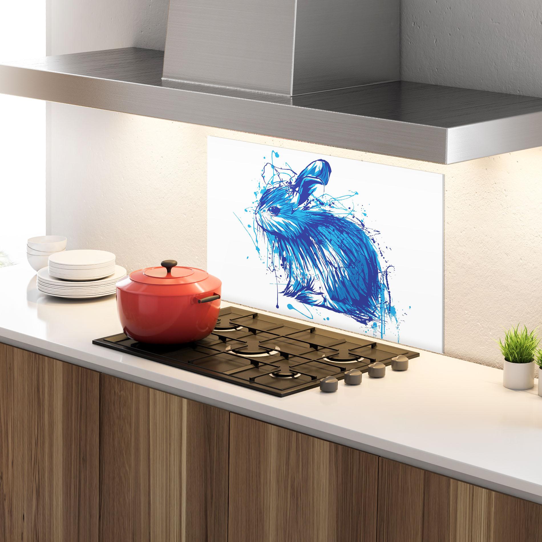 Panou Sticla Bucatarie Blue Bunny mockup 4