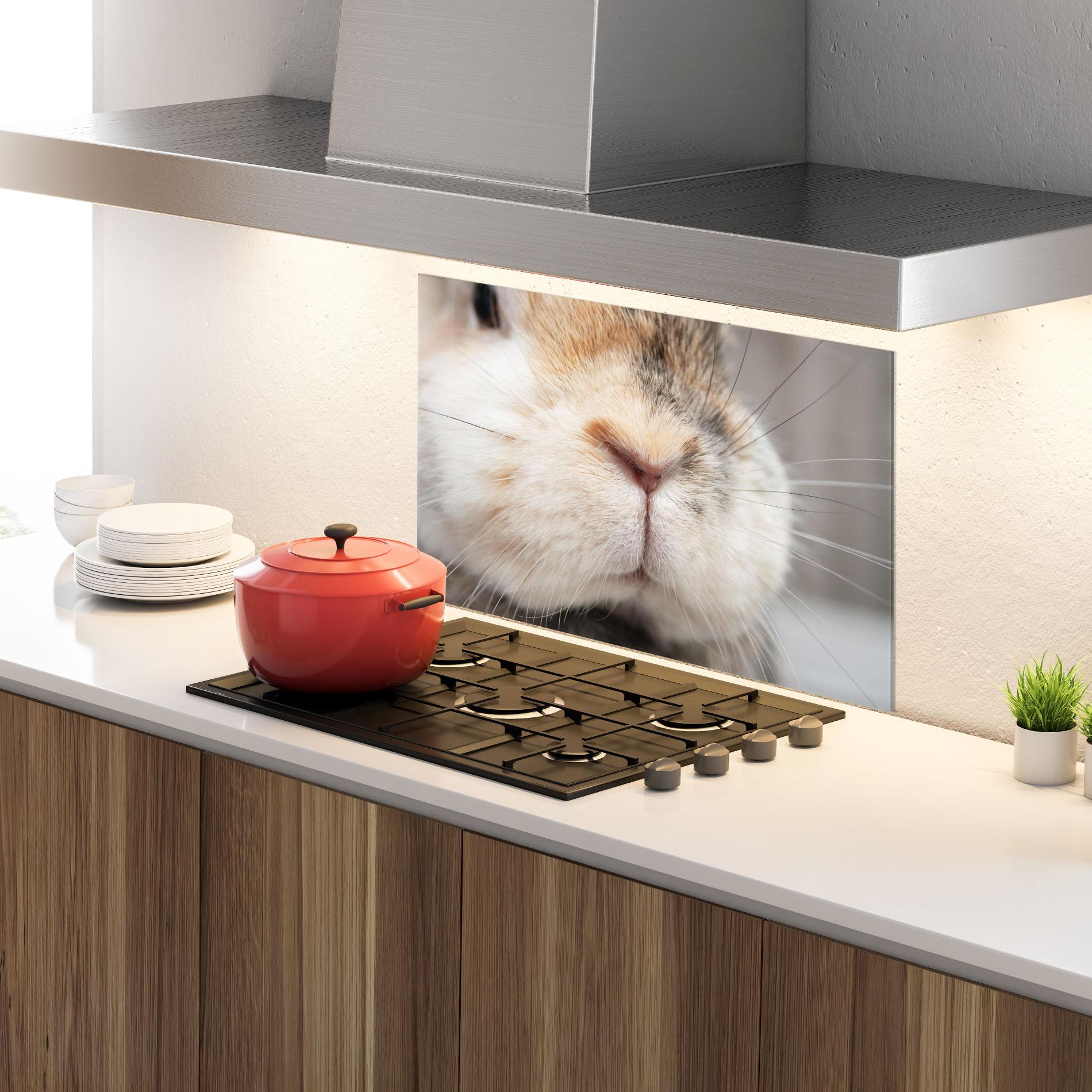 Panou Sticla Bucatarie Close Up Bunny mockup 4