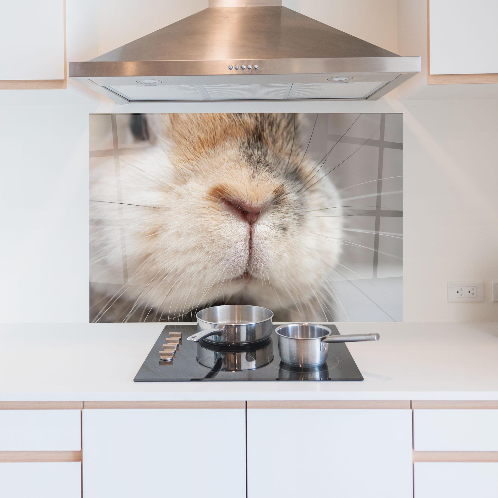 Panou Sticla Bucatarie Close Up Bunny mockup 5