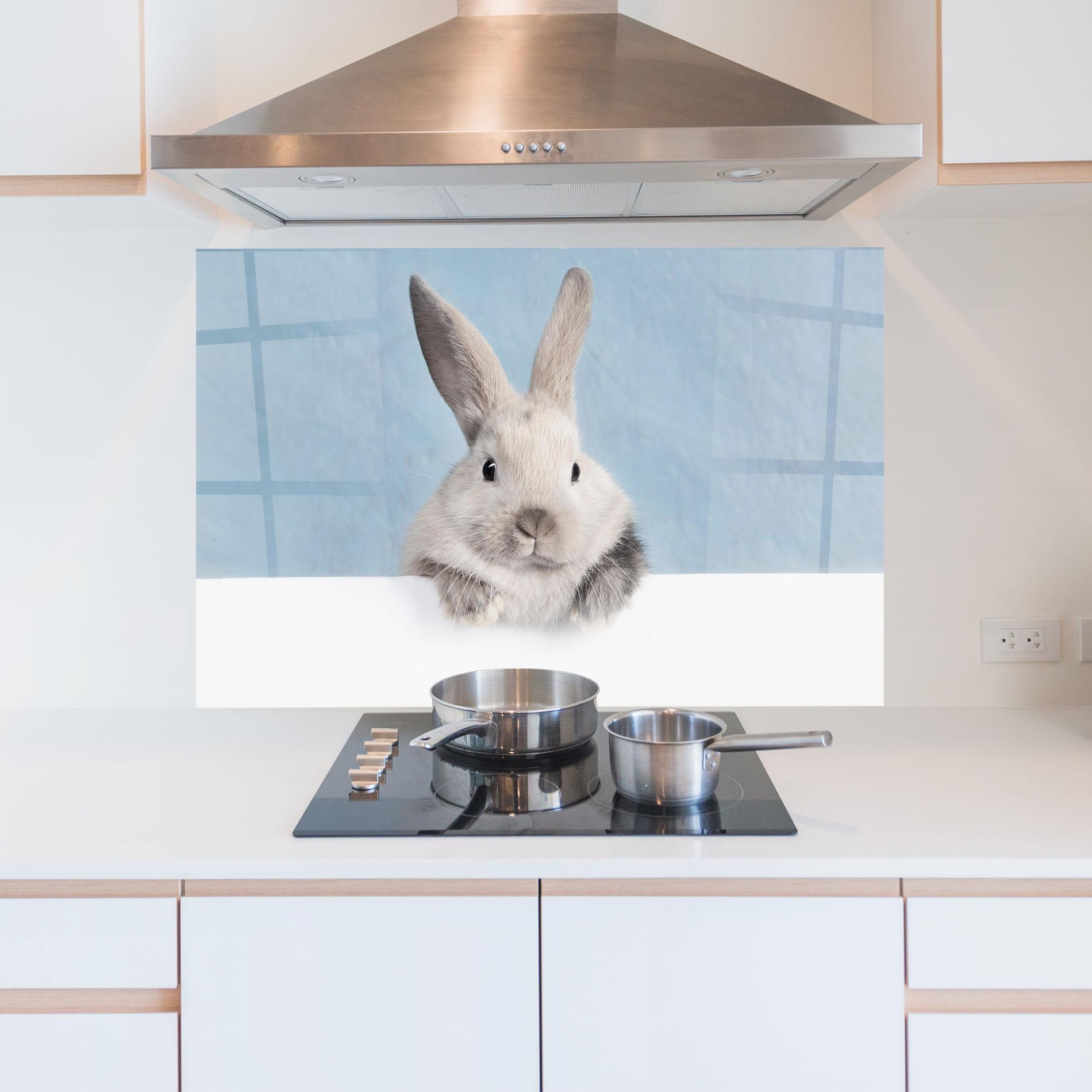 Panou Sticla Bucatarie Cream Bunny mockup 5