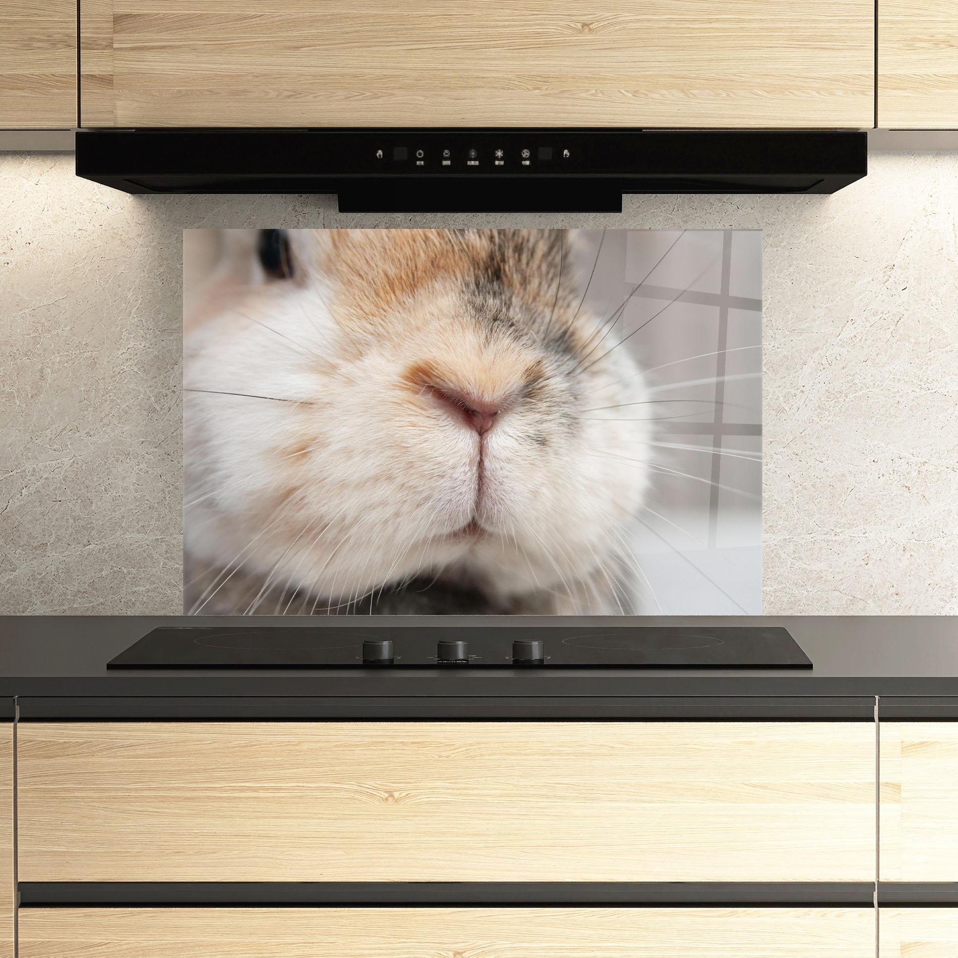 Panou Sticla Bucatarie Close Up Bunny mockup 3