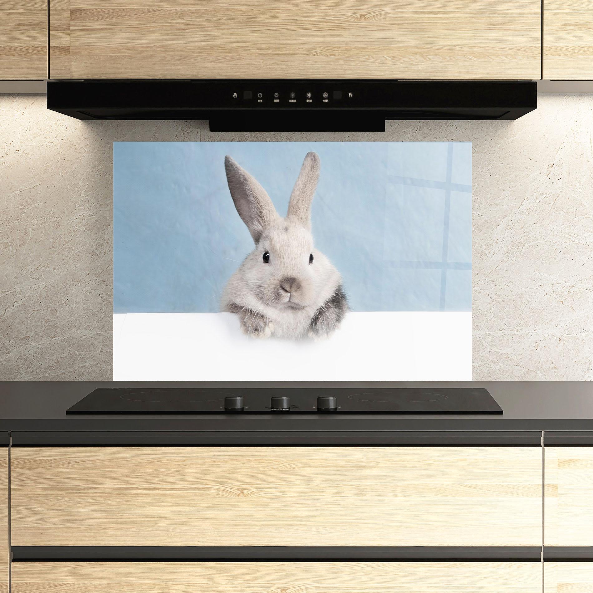 Panou Sticla Bucatarie Cream Bunny mockup 3