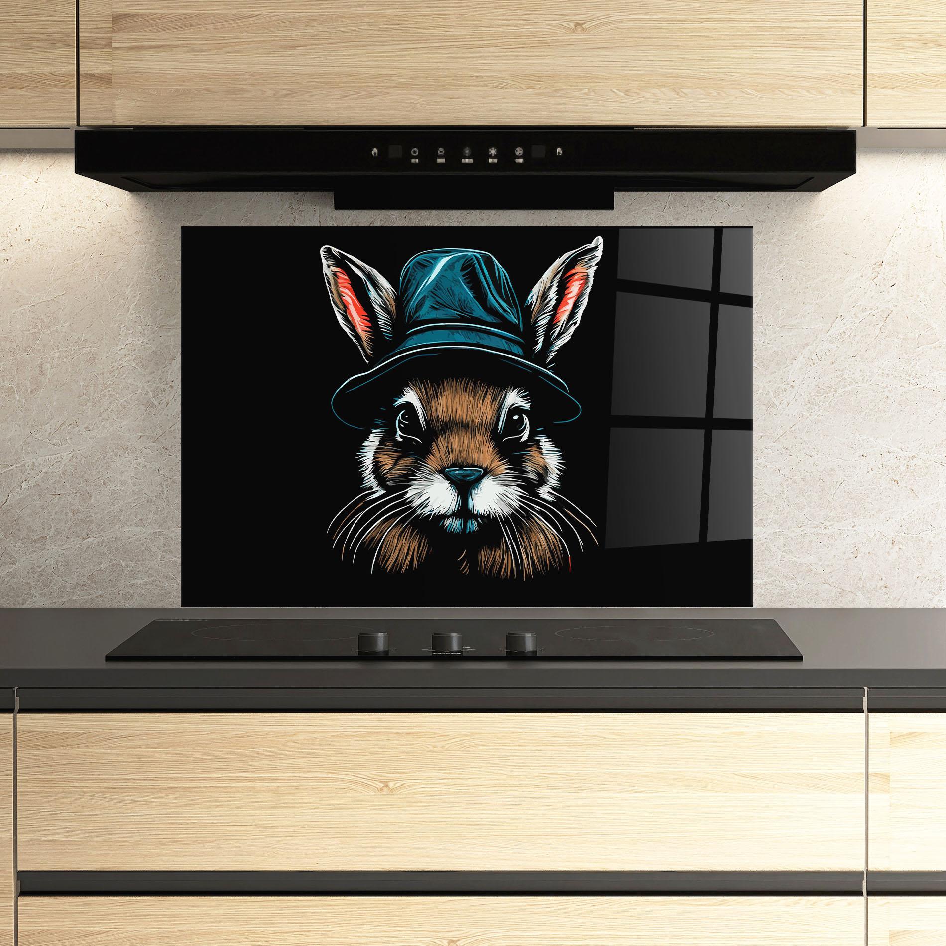 Panou Sticla Bucatarie Hat Bunny mockup 3