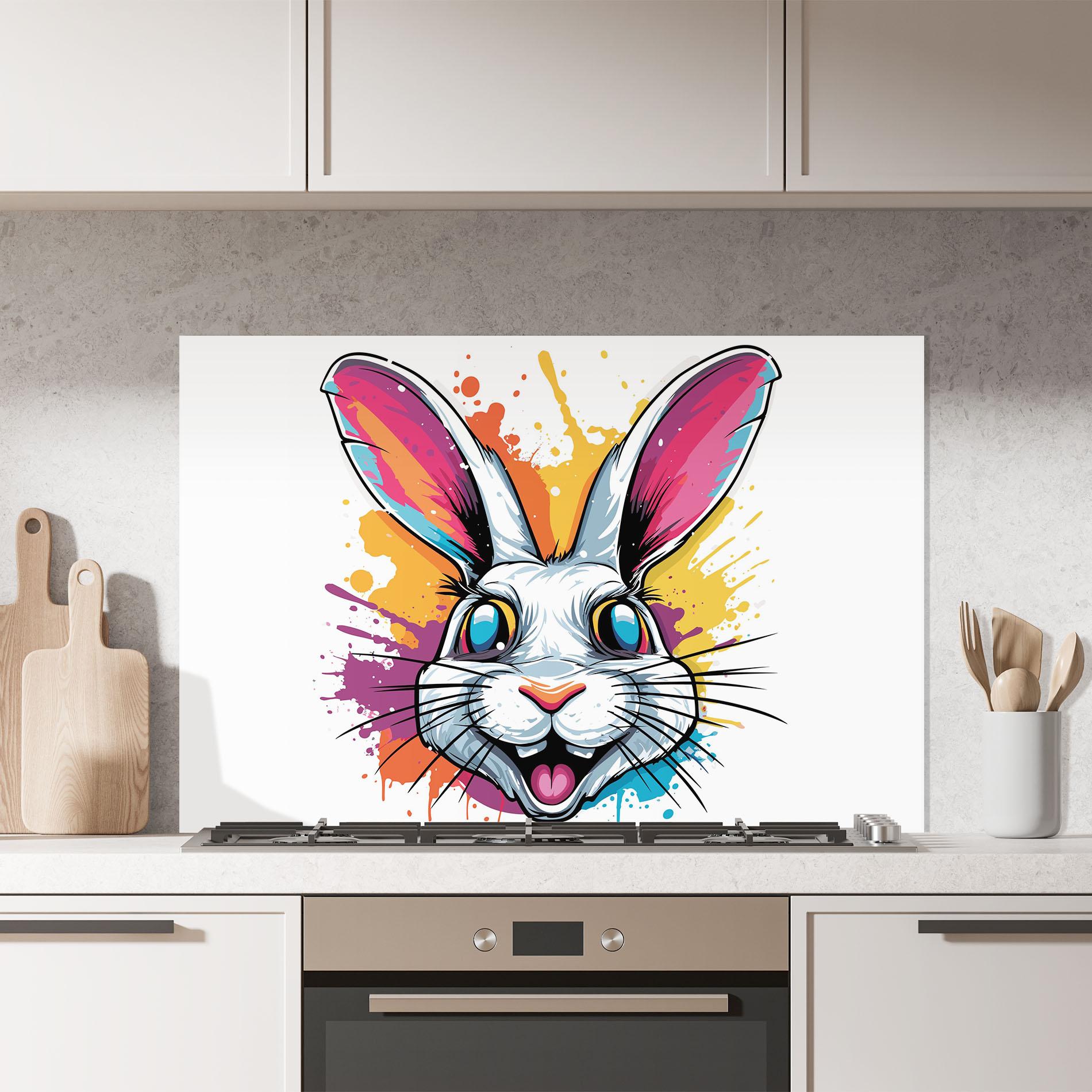 Panou Sticla Bucatarie Crazy Bunny mockup 7