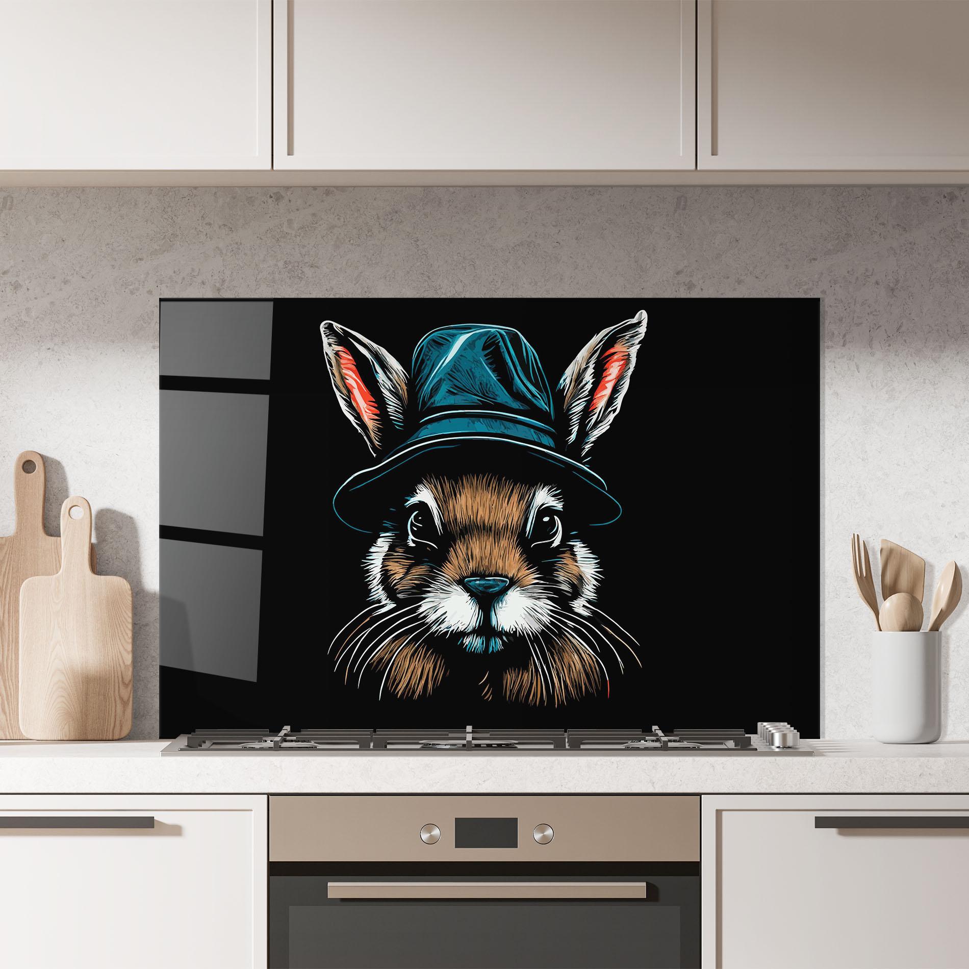 Panou Sticla Bucatarie Hat Bunny mockup 7