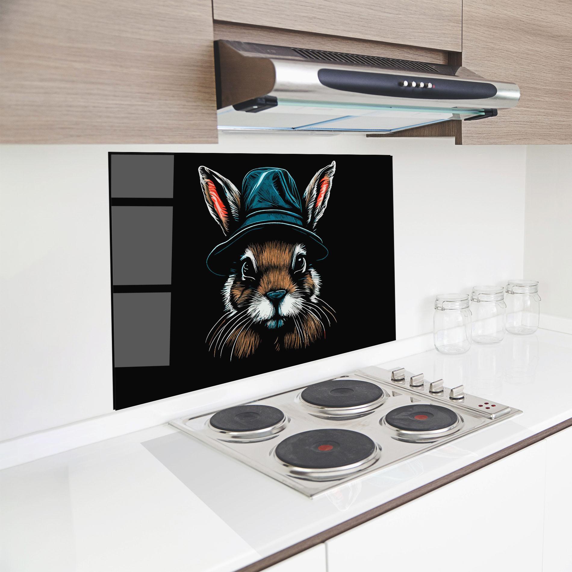 Panou Sticla Bucatarie Hat Bunny mockup 8