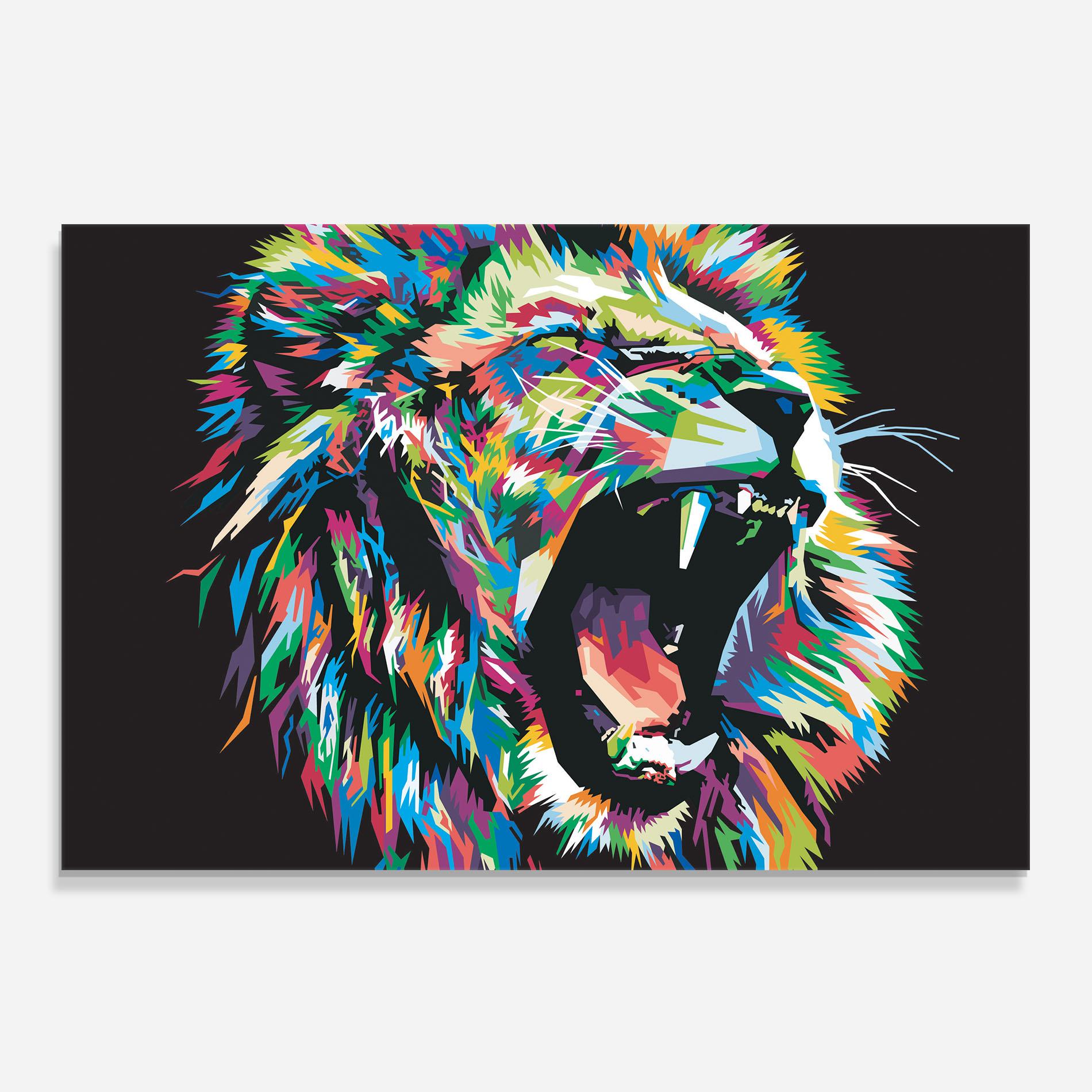 Panou Sticla Bucatarie Green Blue Lion mockup 0