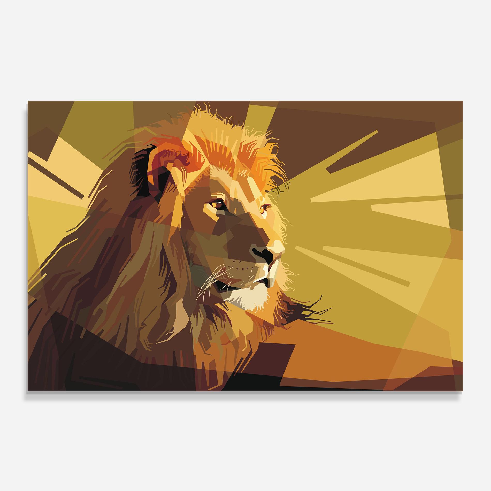Panou Sticla Bucatarie Lion Art mockup 0