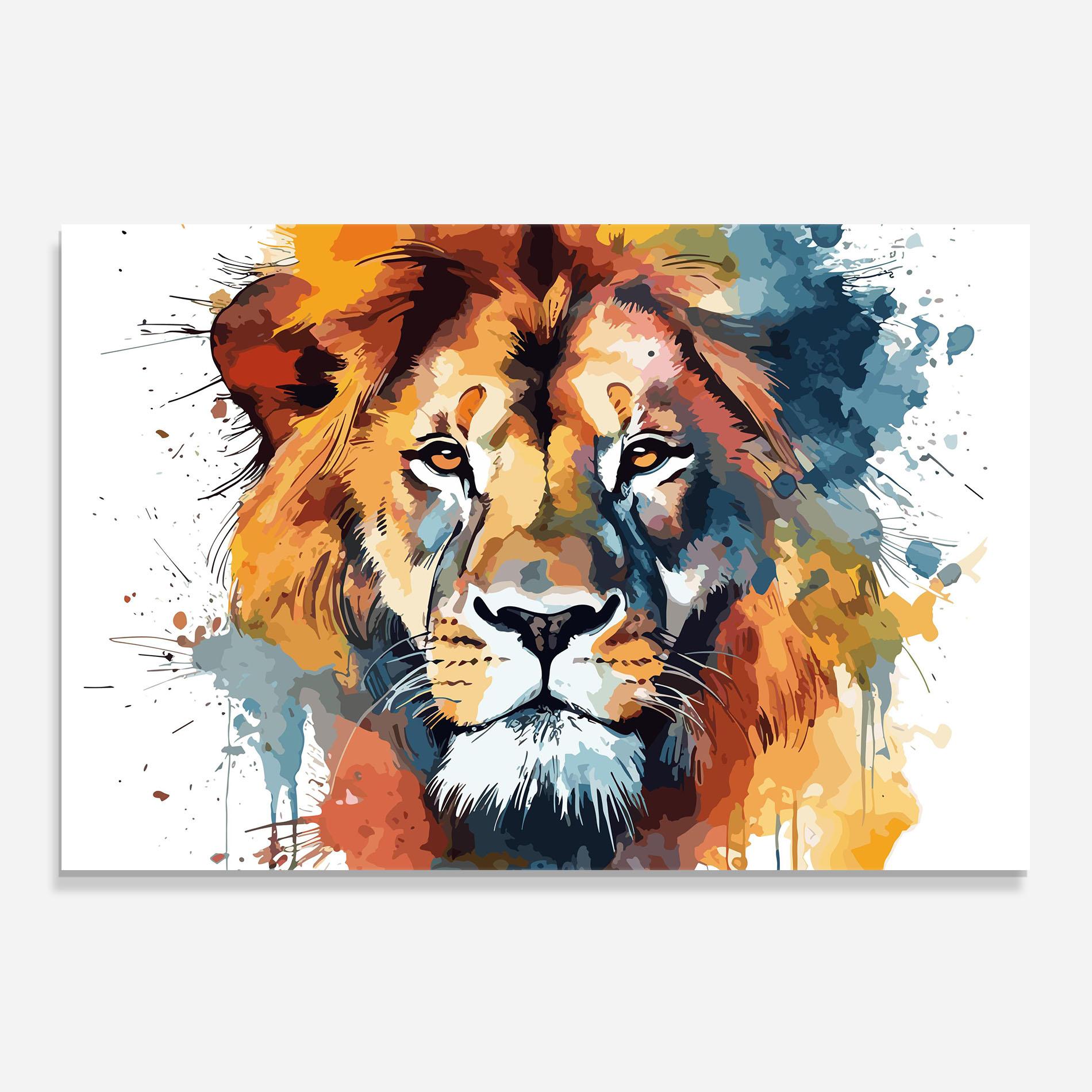 Panou Sticla Bucatarie Lion Head Art mockup 0