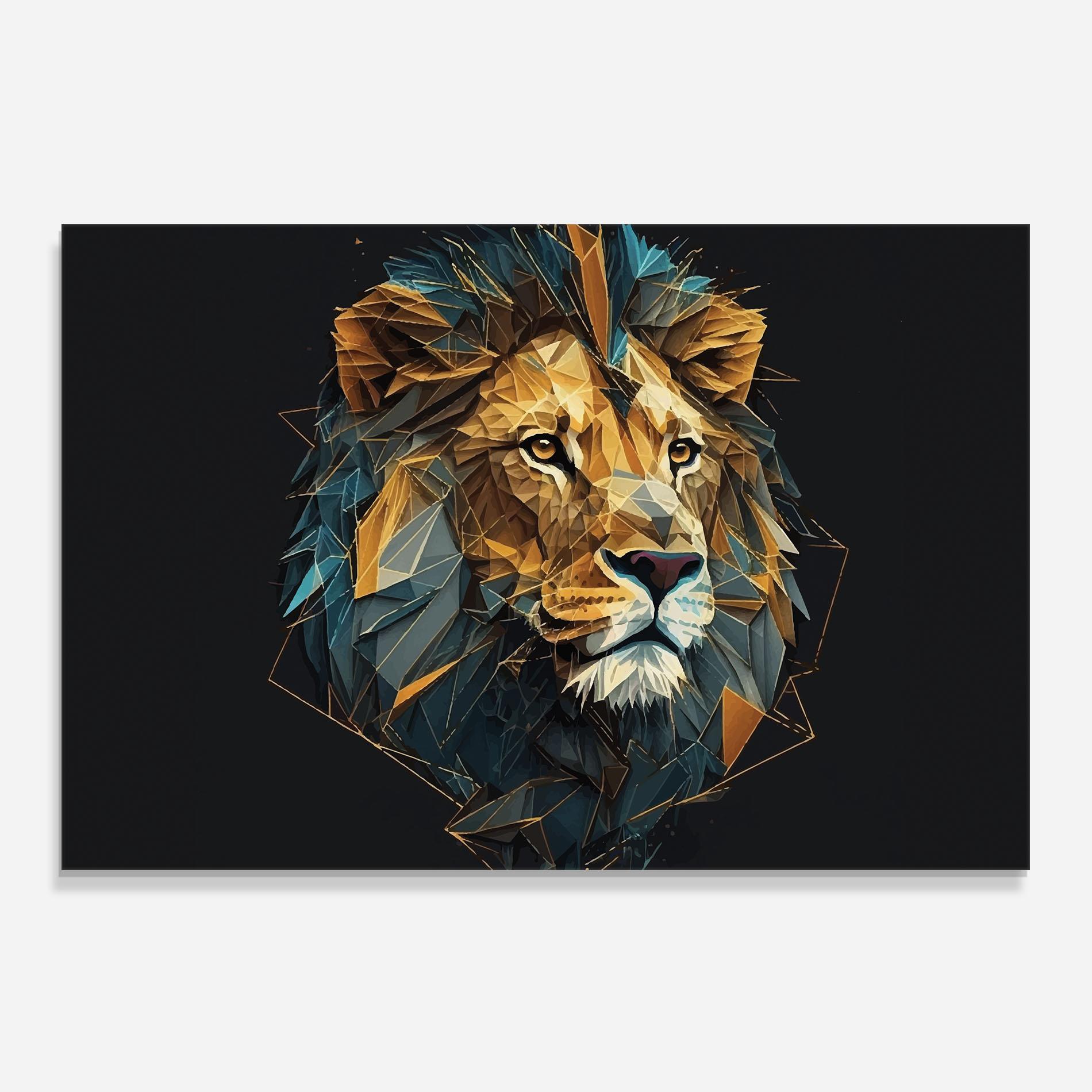 Panou Sticla Bucatarie Lion On Grey mockup 0