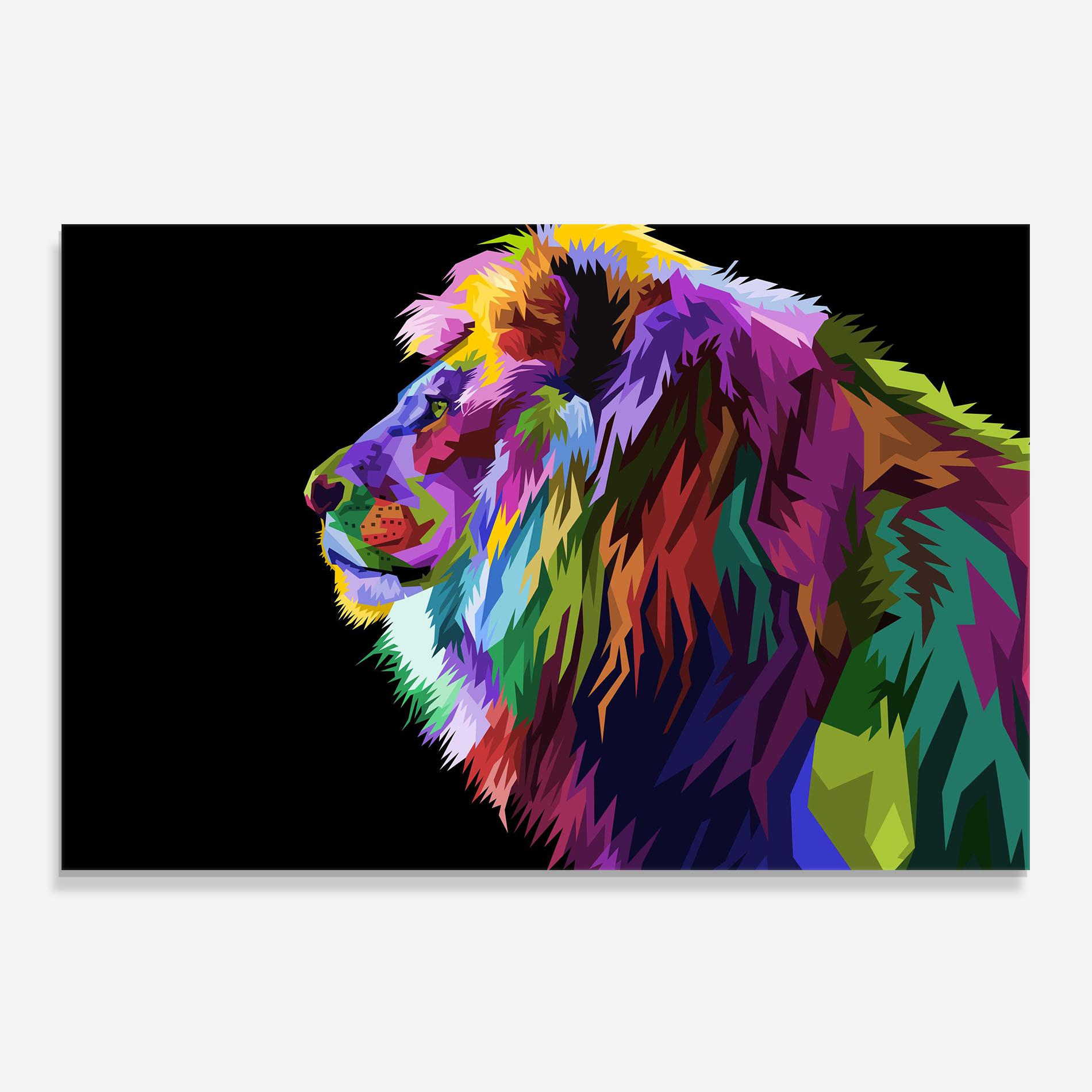 Panou Sticla Bucatarie Lion Standing mockup 0