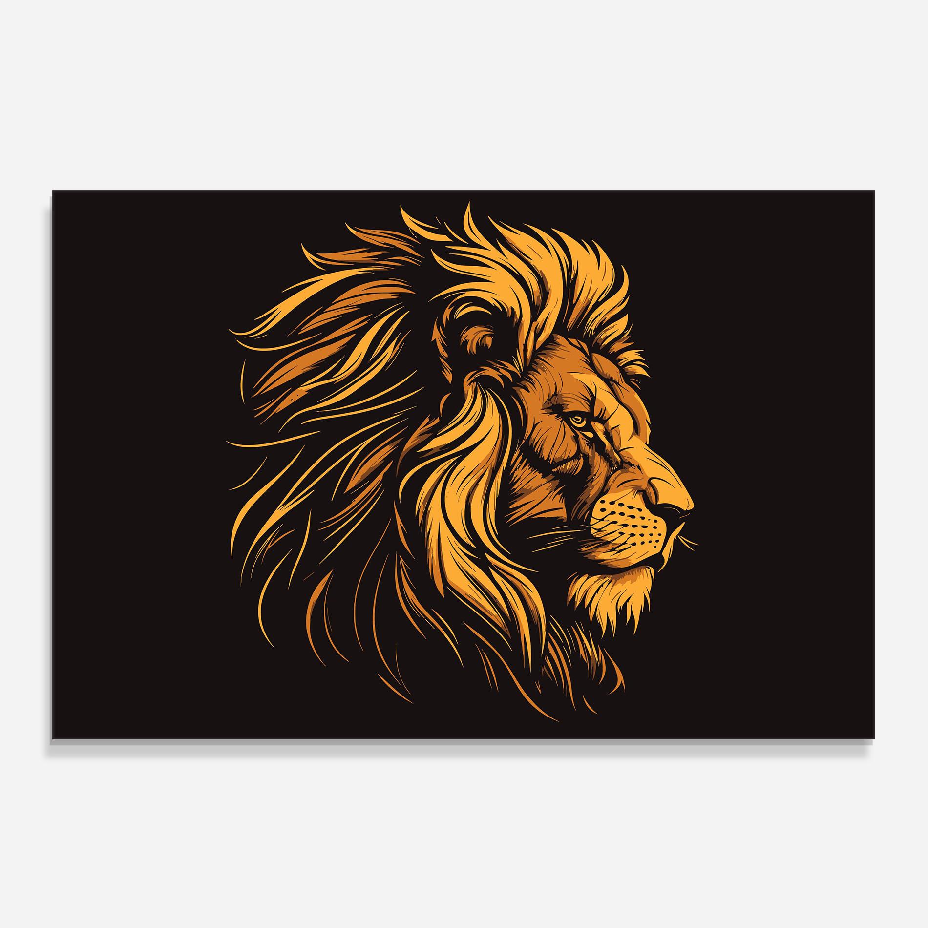 Panou Sticla Bucatarie Lion Symbol mockup 0