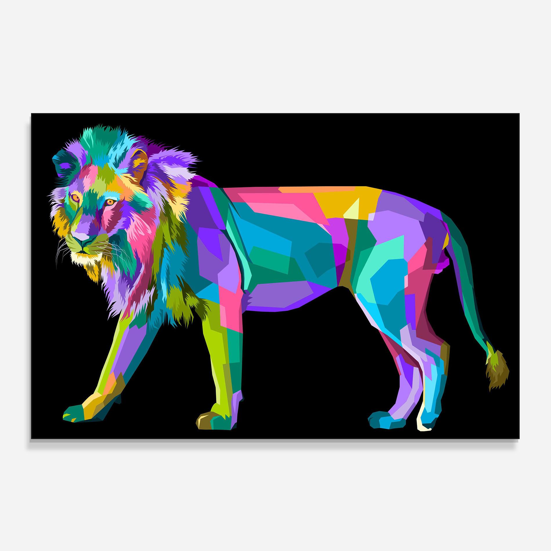 Panou Sticla Bucatarie Lion Walking mockup 0