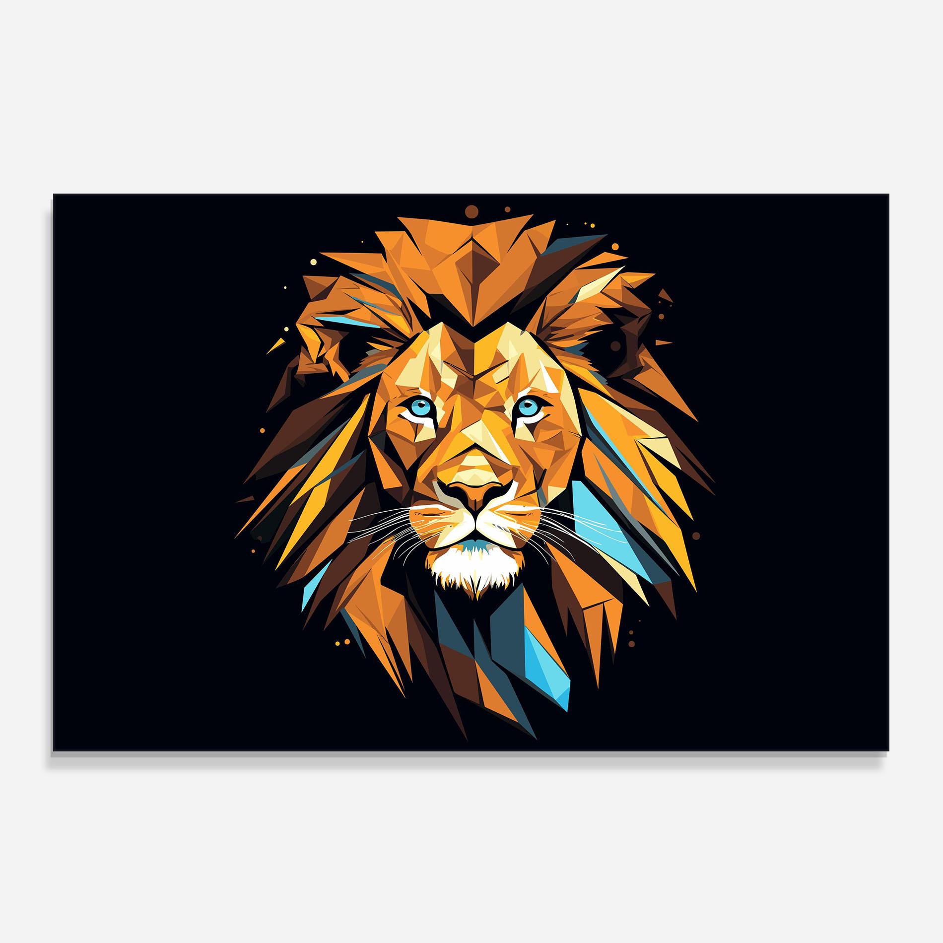 Panou Sticla Bucatarie Pop Art Lion mockup 0