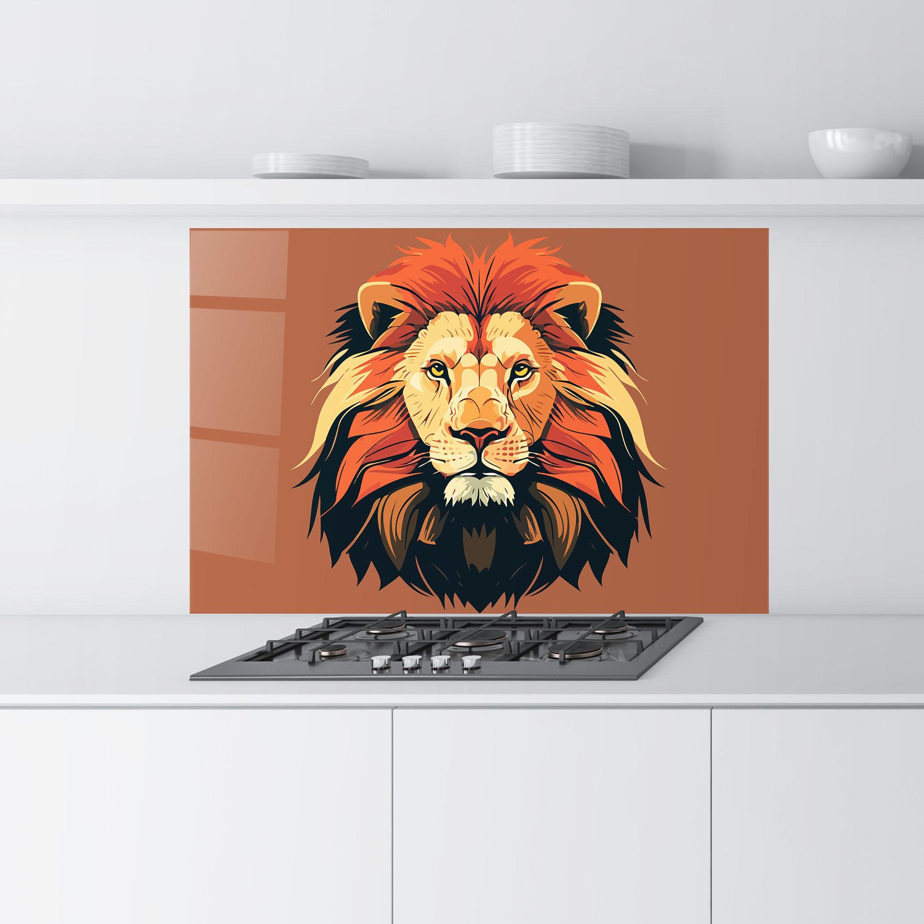 Panou Sticla Bucatarie African Lion mockup 9