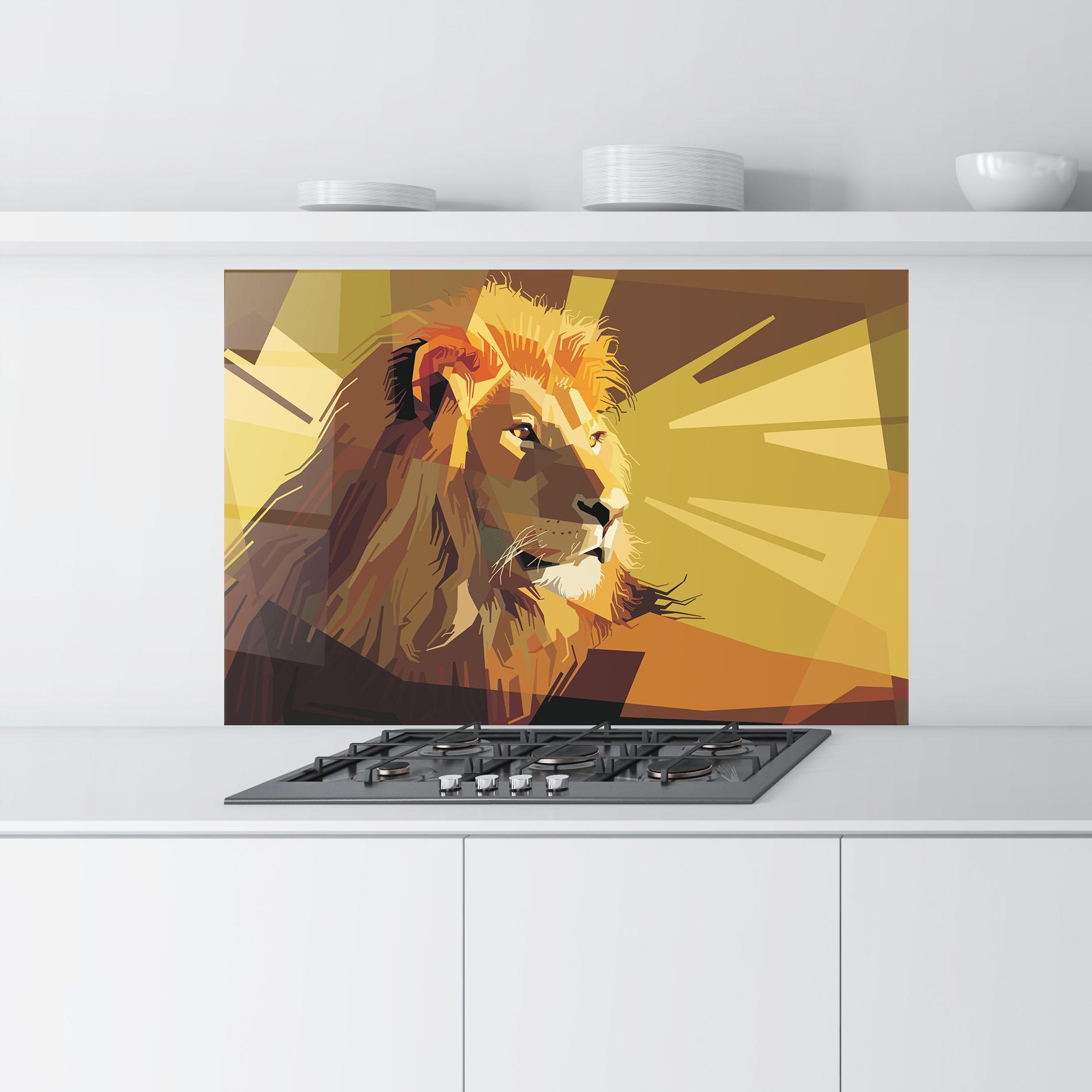 Panou Sticla Bucatarie Lion Art mockup 9