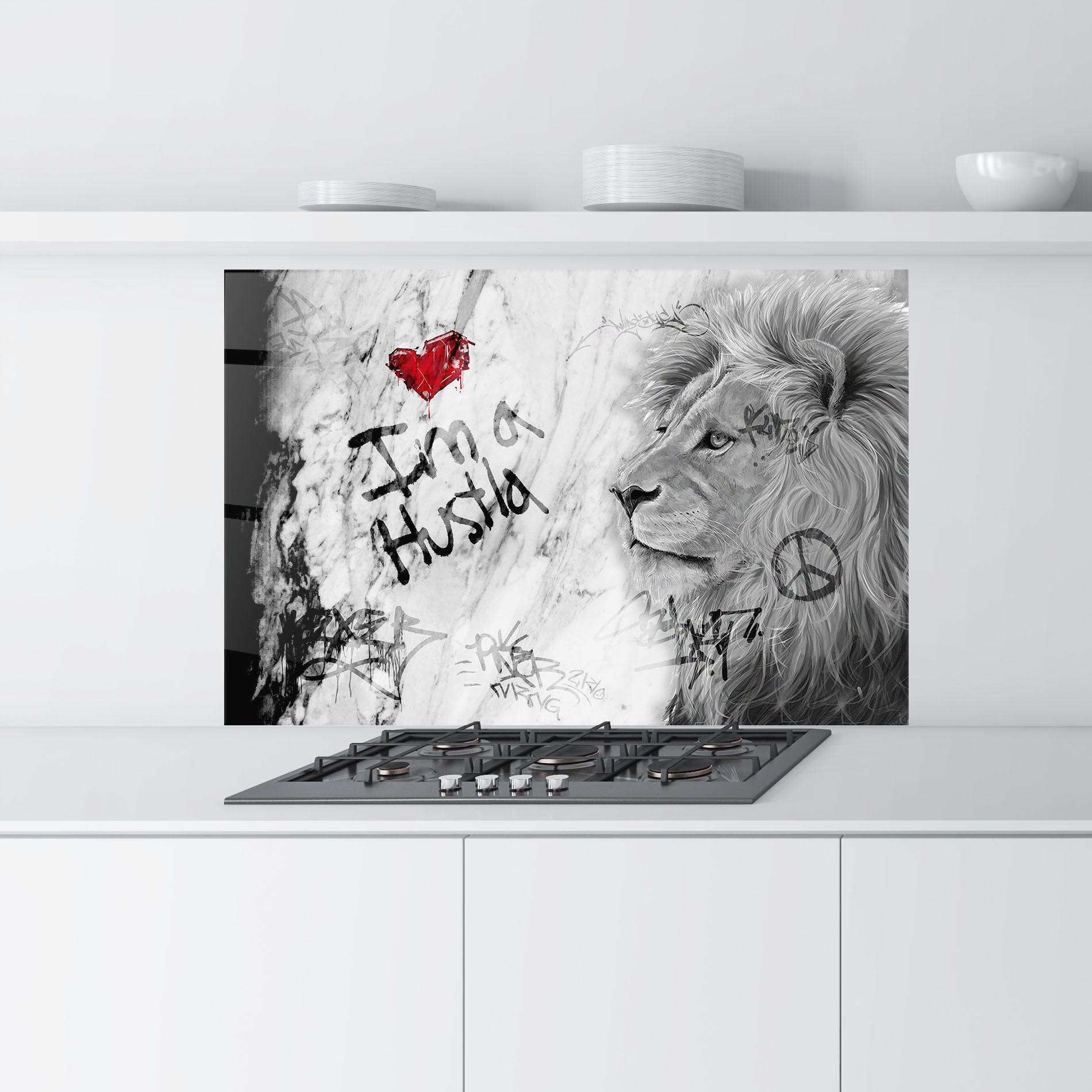 Panou Sticla Bucatarie Lion Hustler mockup 9
